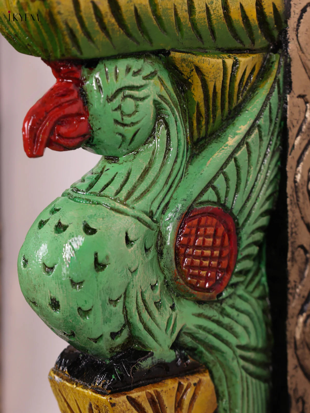 Wooden Hand Carved Painted - Parrot Wall Bracket - Set OF - 2 - KEB0944 - Image 2