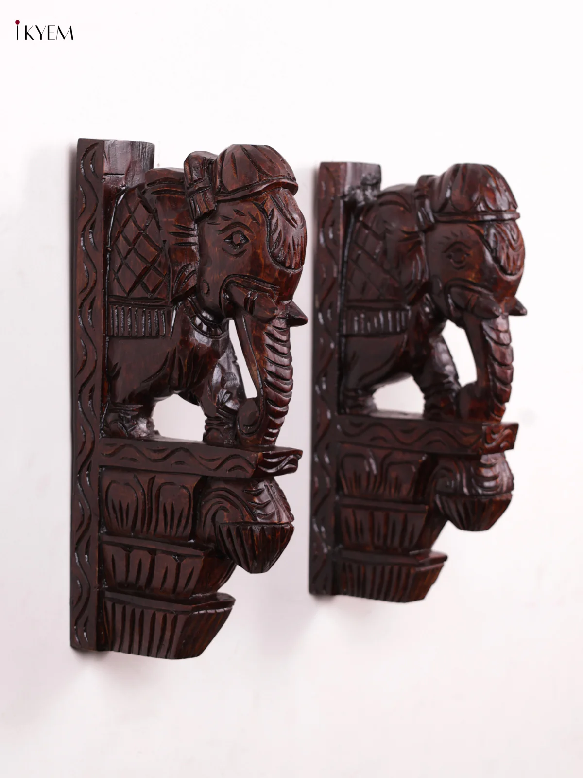 Wooden Elphant Wall Bracket - Set OF - 2 - Image 3