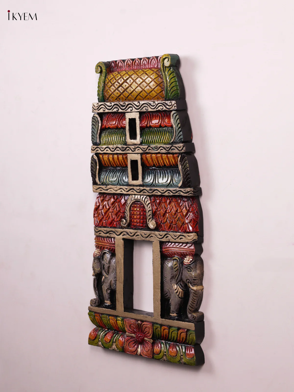Wooden Hand Carved Painted - Gopuram Panel - (24x12) - KEB0963 - Image 2