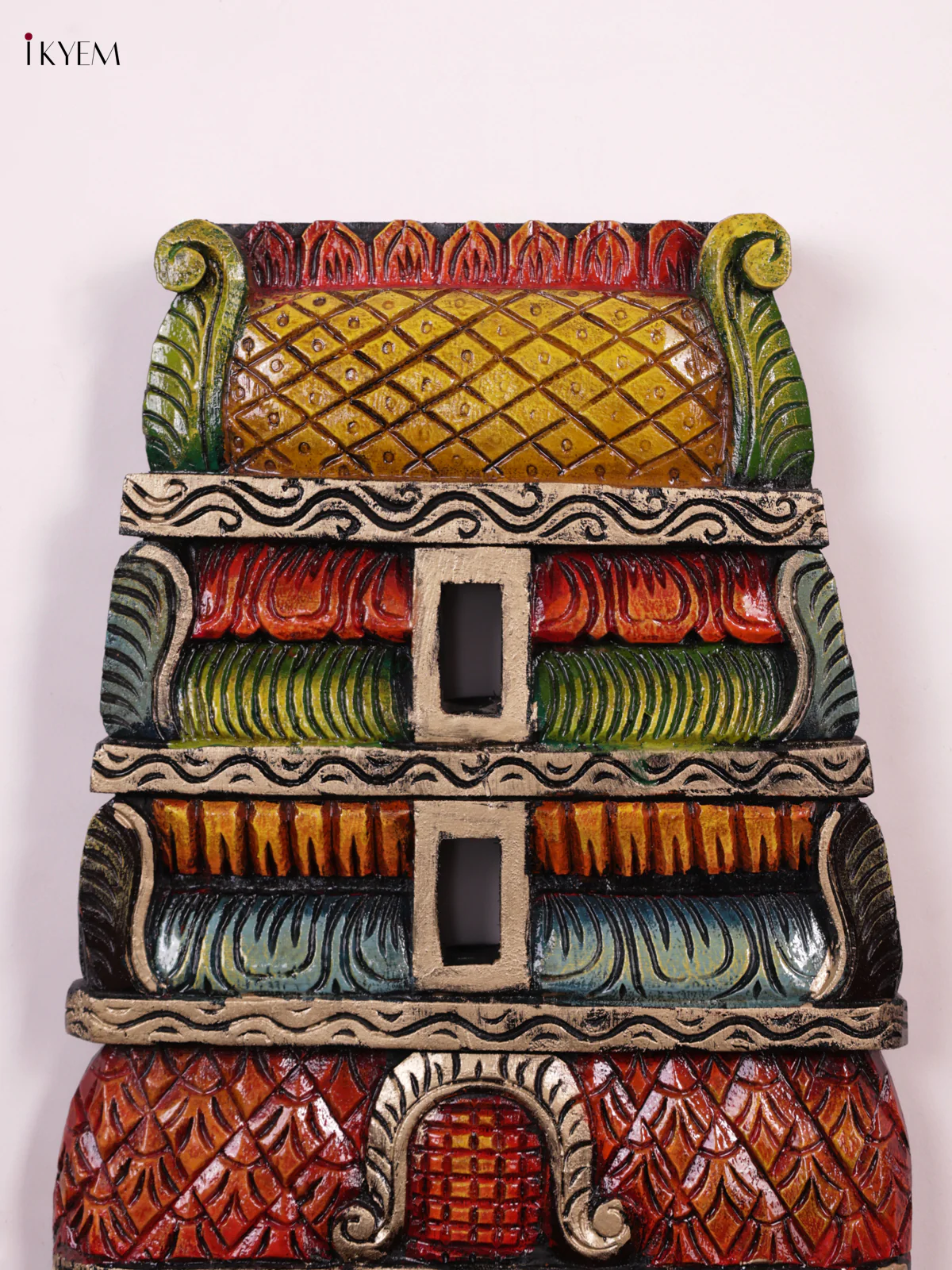 Wooden Hand Carved Painted - Gopuram Panel - (24x12) - KEB0963 - Image 3