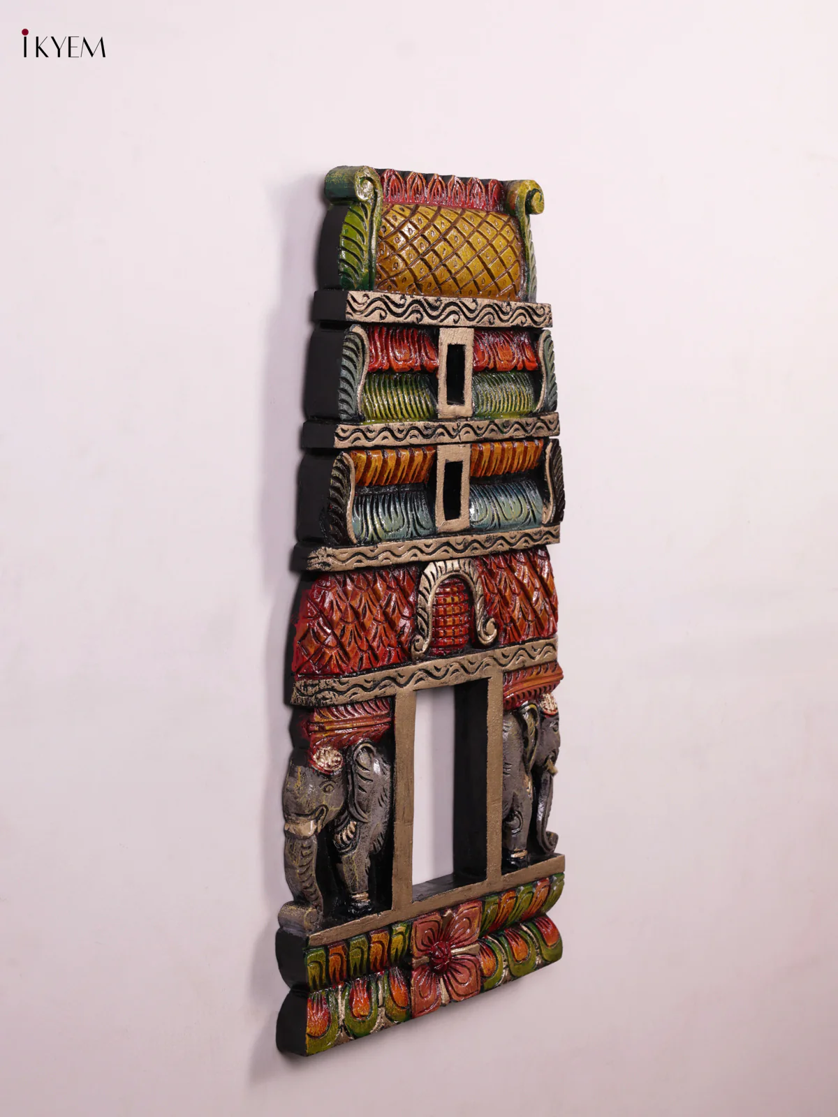 Wooden Hand Carved Painted - Gopuram Panel - (24x12) - KEB0963 - Image 4
