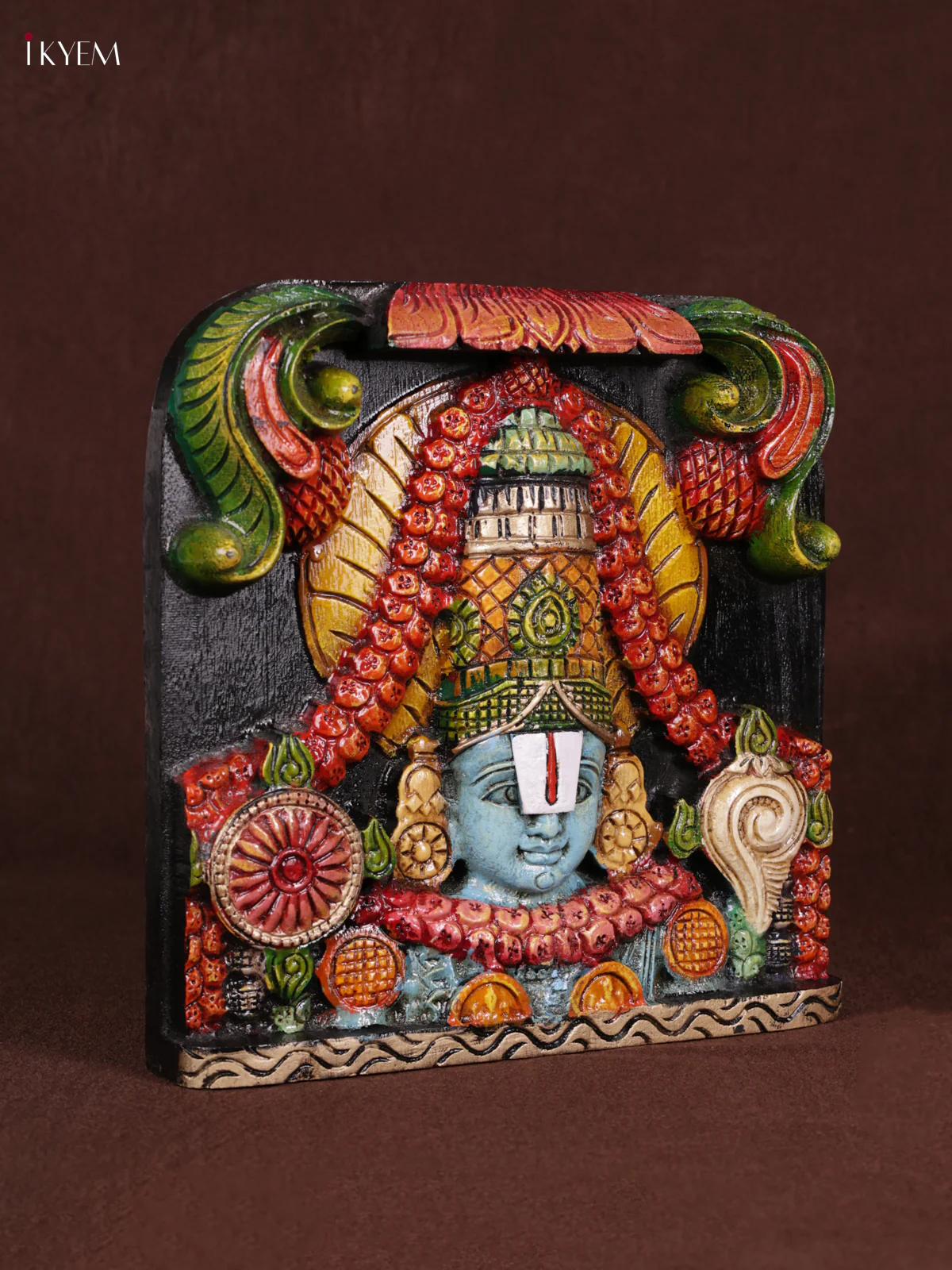 Wooden Hand Carved Painted - Balaji Panel - (12x12) - KEB0974 - Image 2