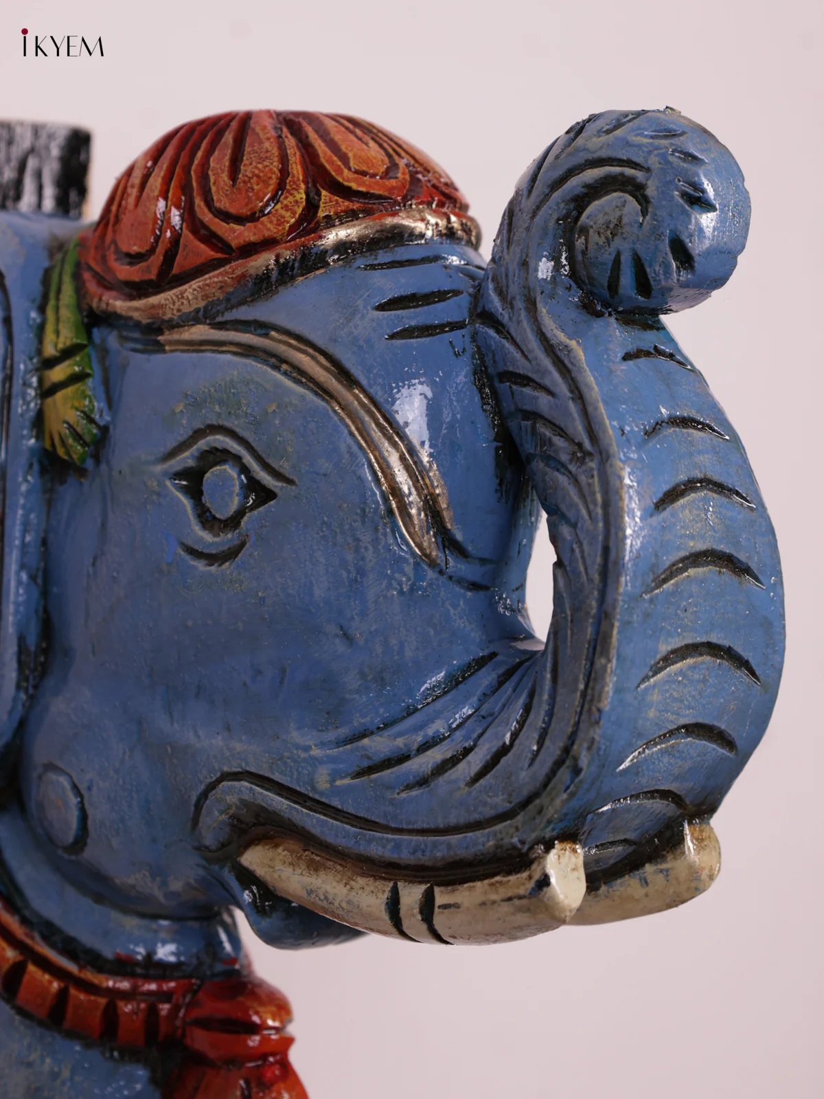 Wooden Hand Carved Painted - Elephant Wall Bracket - Set OF - 2 - KEB0999 - Image 2