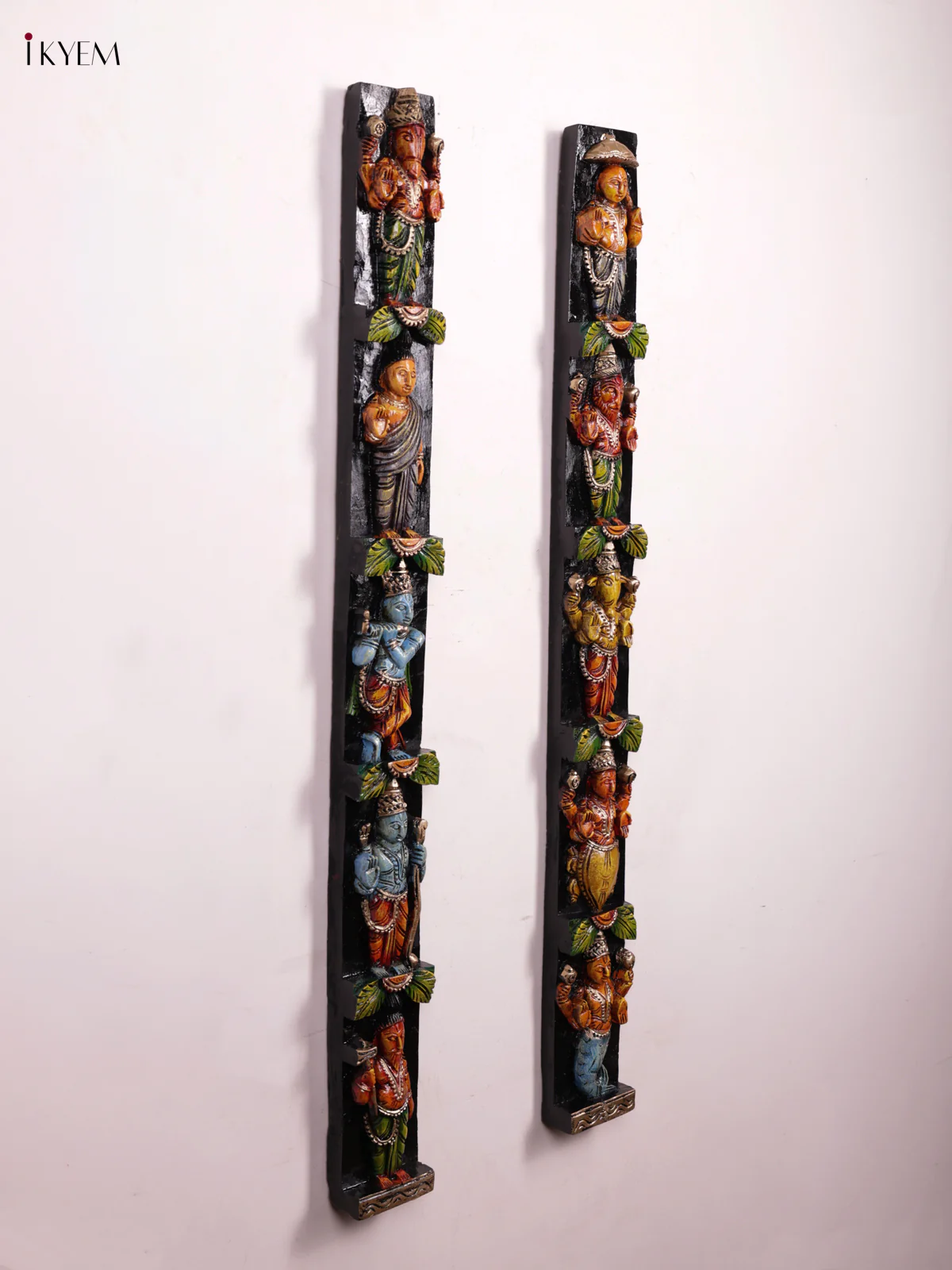 Hand-Painted Wooden Vertical Dasavatharam Panel Set - KEB1102 - Image 6