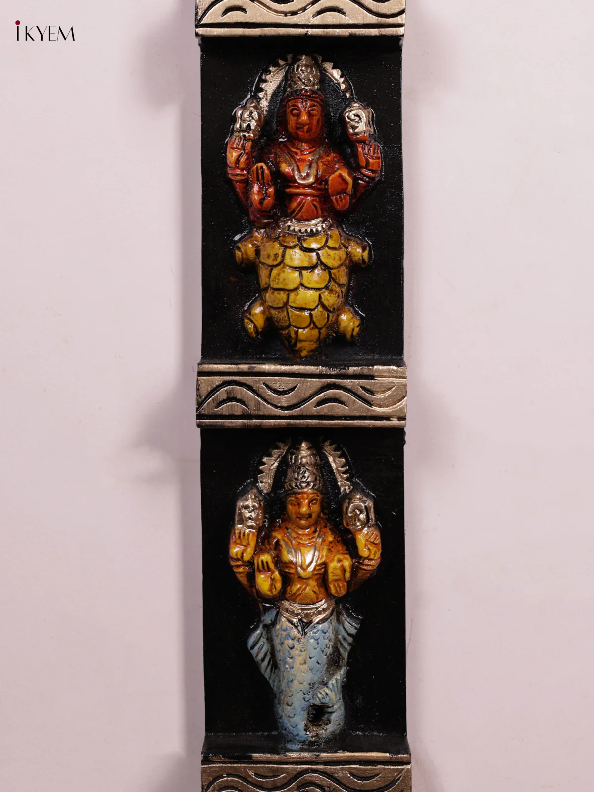Hand-Painted Wooden Vertical Dasavatharam Panel Set - KEB1103 - Image 5