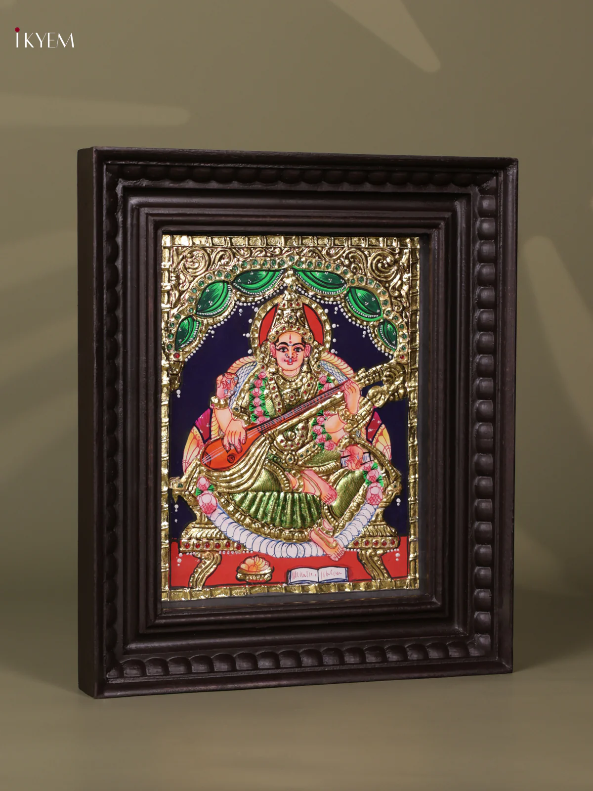 Saraswathi Tanjore painting (13*11) - KEB1217 - Image 3