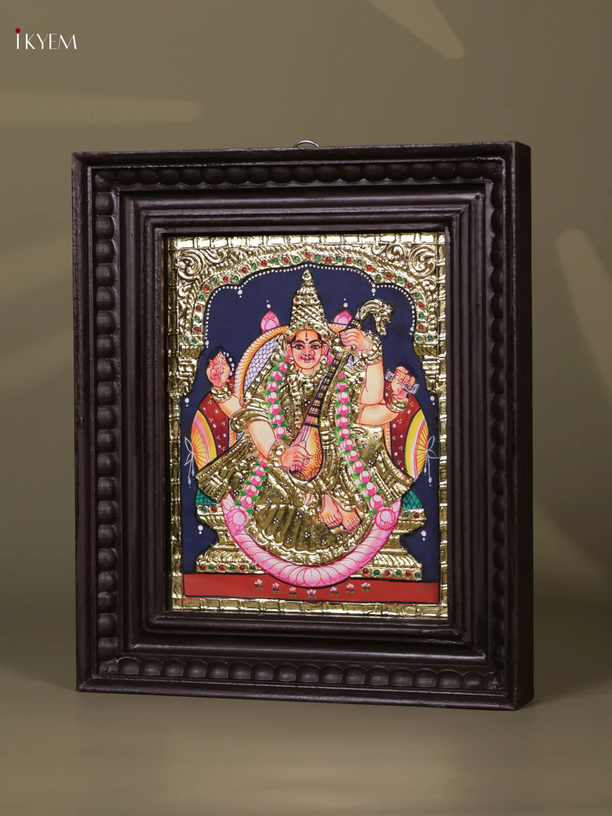 Saraswathi Tanjore painting (13*11) - KEB1219 - Image 2