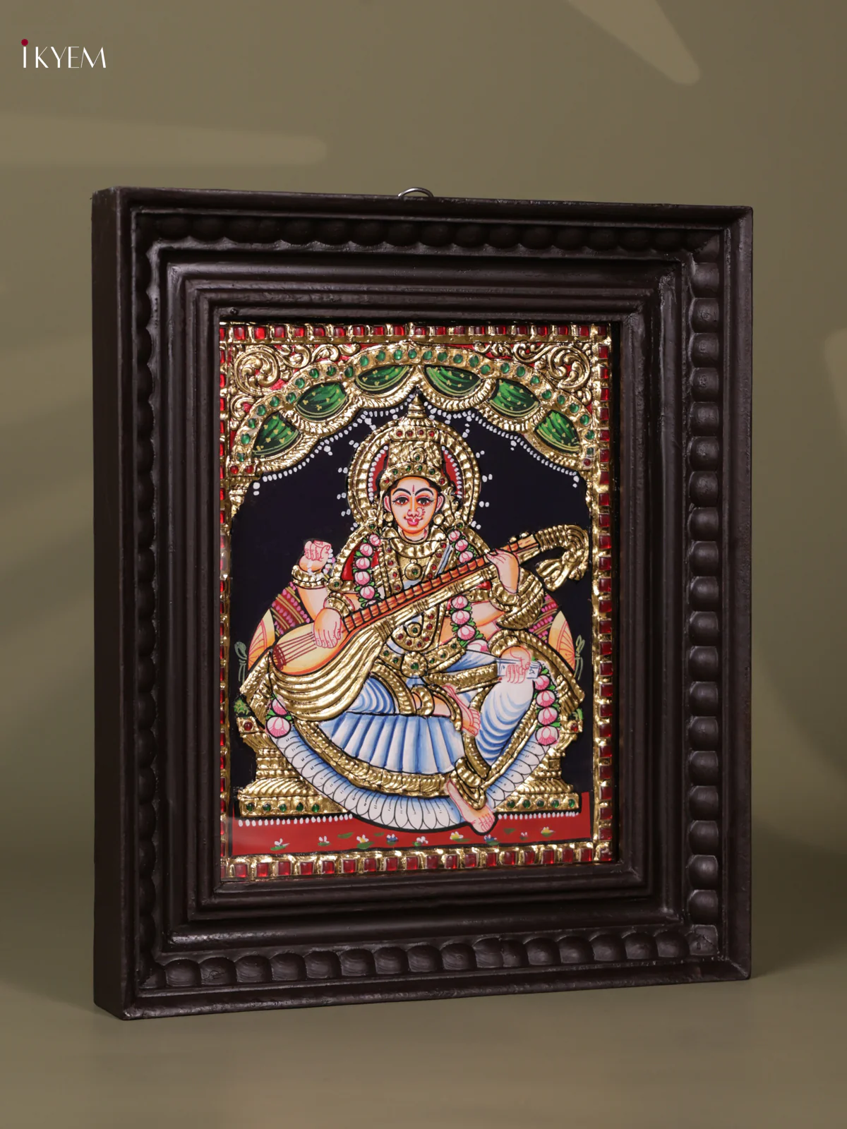 Saraswathi Tanjore painting (13*11) - KEB1220 - Image 3