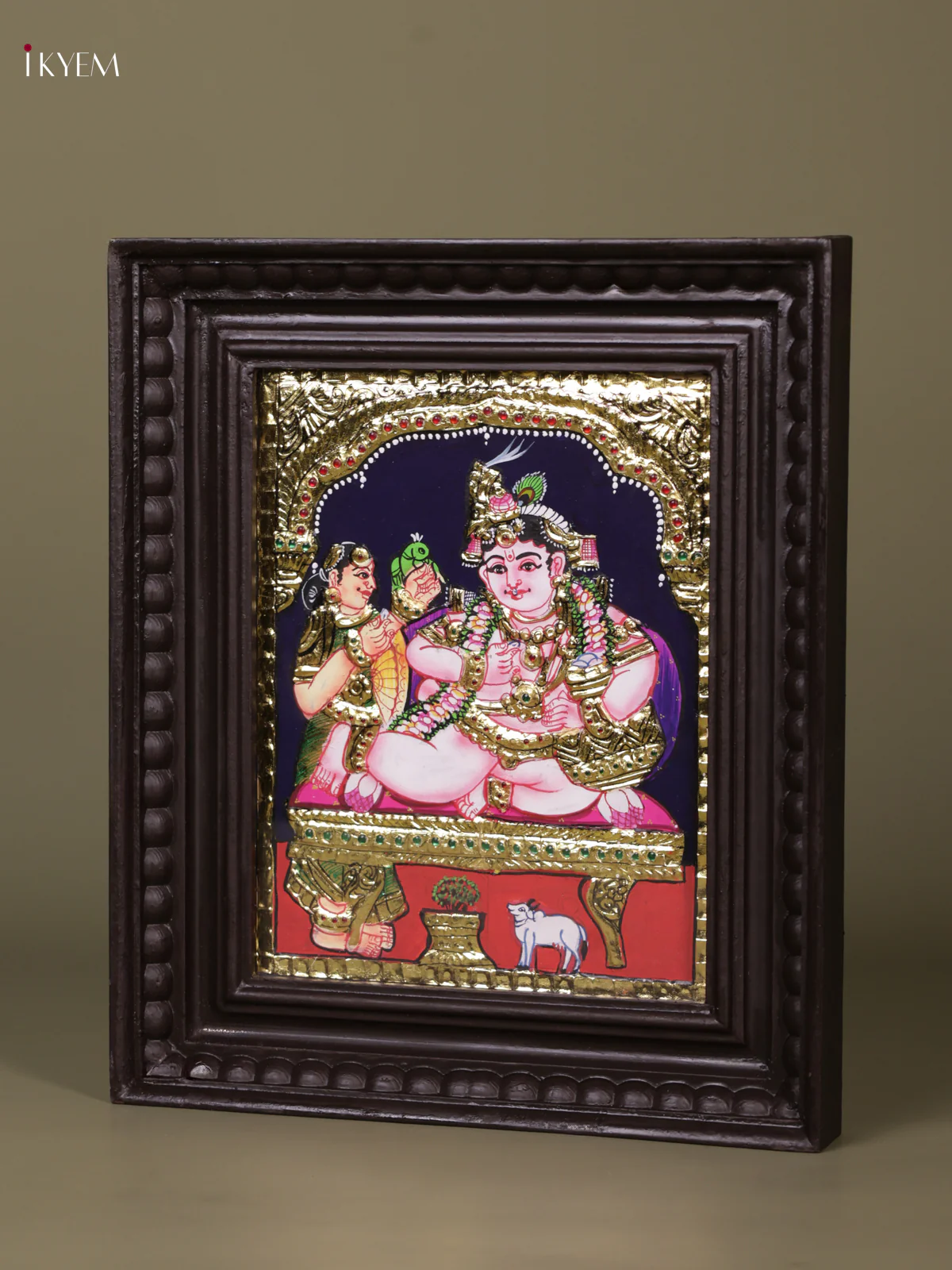 Butter Krishna Tanjore painting (13*11) - KEB1225 - Image 2