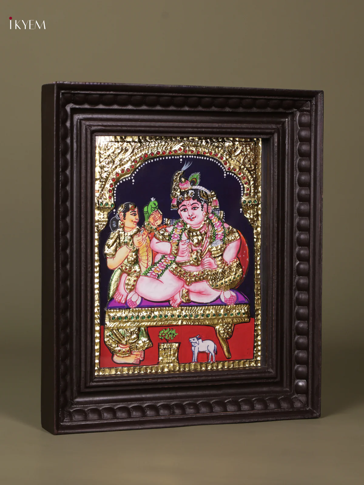 Butter Krishna Tanjore painting (13*11) - KEB1226 - Image 3
