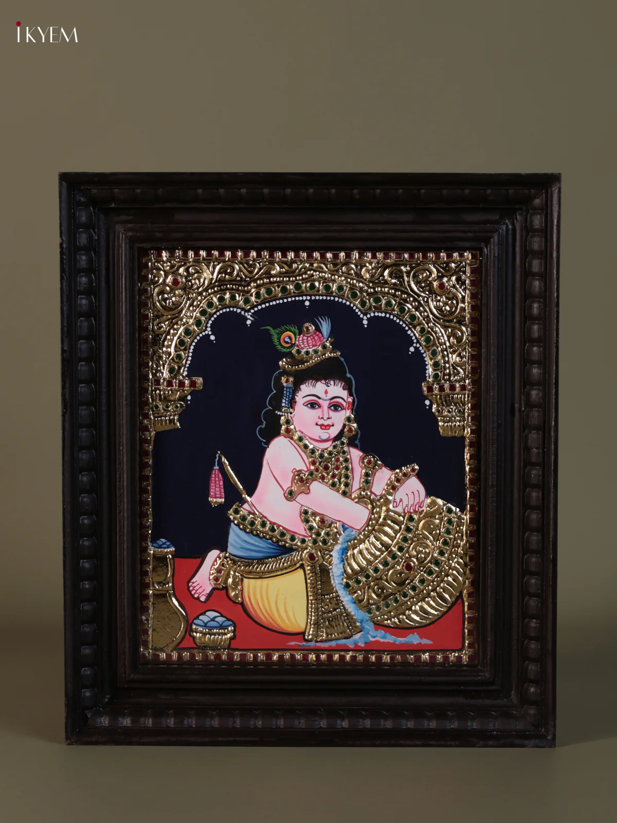 Butter Krishna Tanjore painting (15*13) - KEB1254