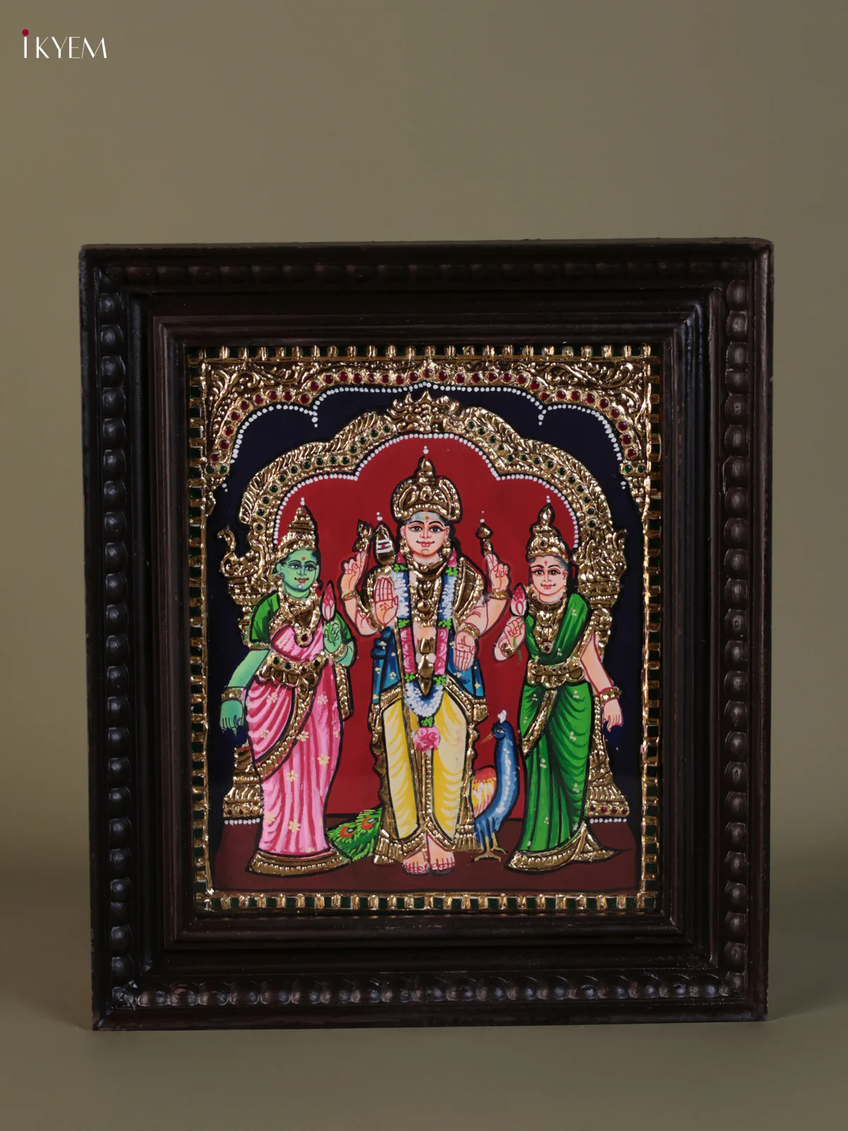 Murugar Valli Deivanai Tanjore painting (15*13) - KEB1257
