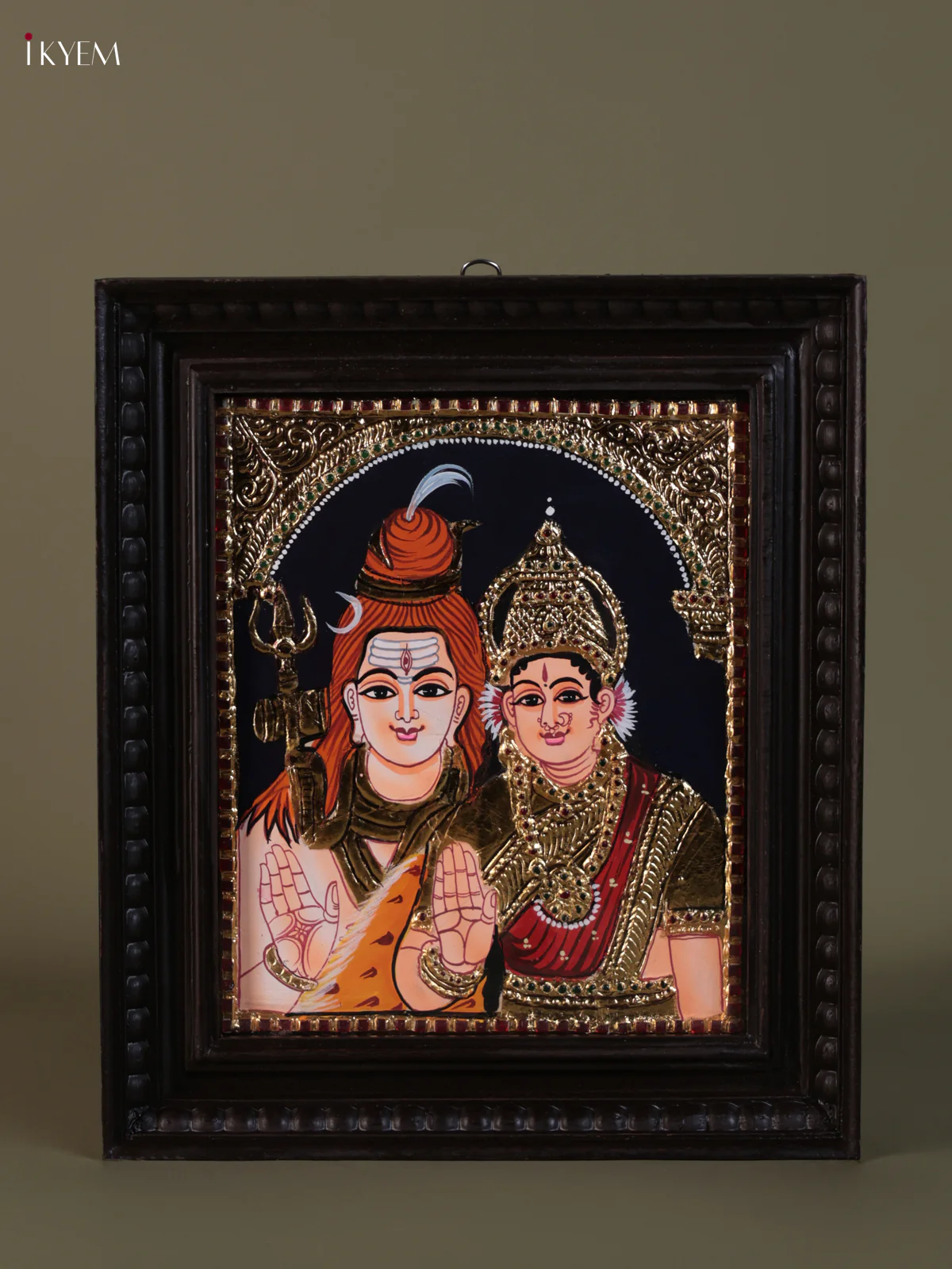 Sivan Parvathi Tanjore painting (15*13) - KEB1259