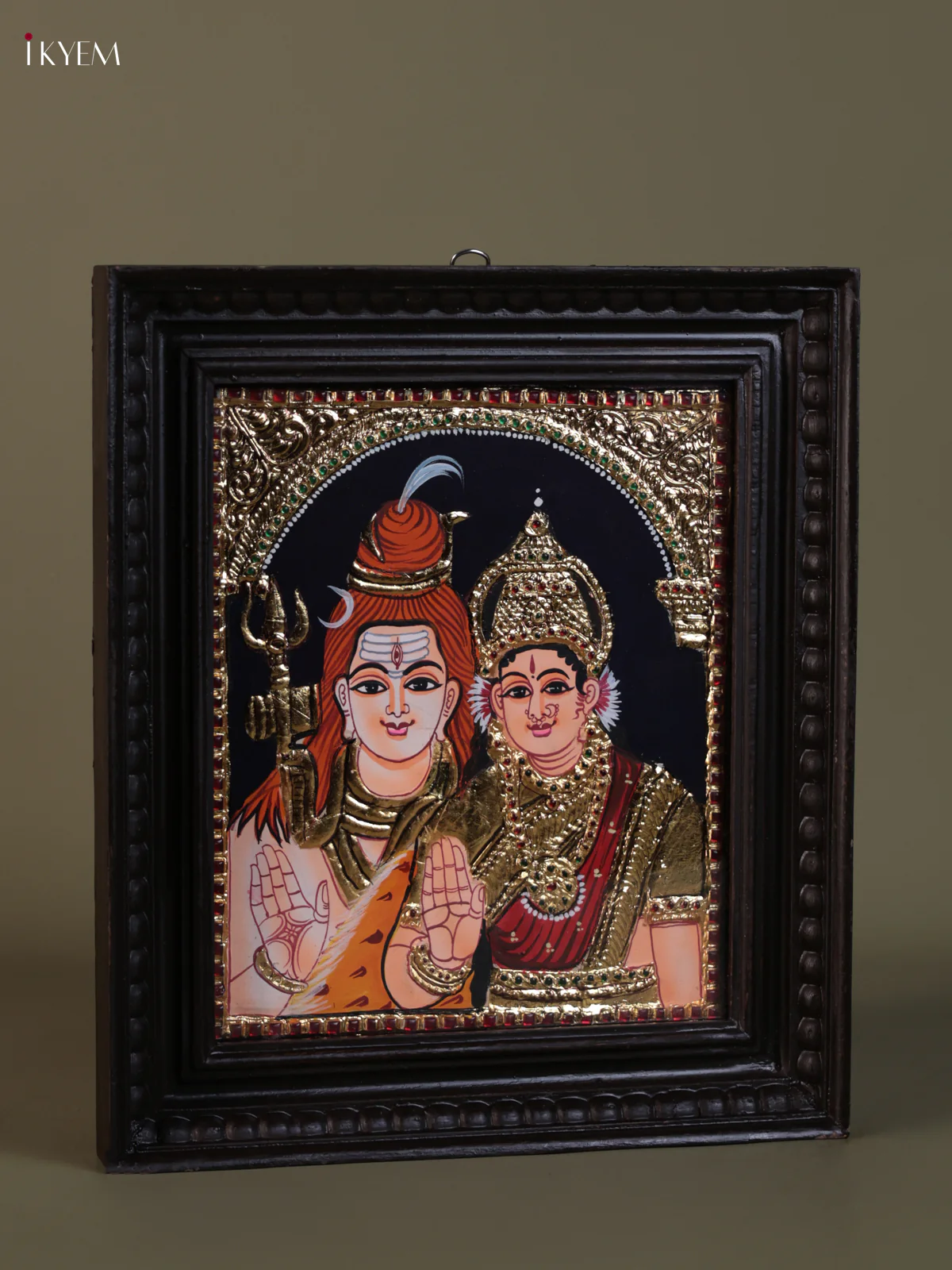 Sivan Parvathi Tanjore painting (15*13) - KEB1259 - Image 2