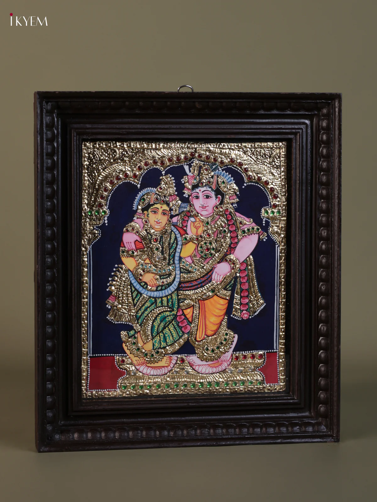 Krishna Rukmini Tanjore painting (15*13) - KEB1260 - Image 2