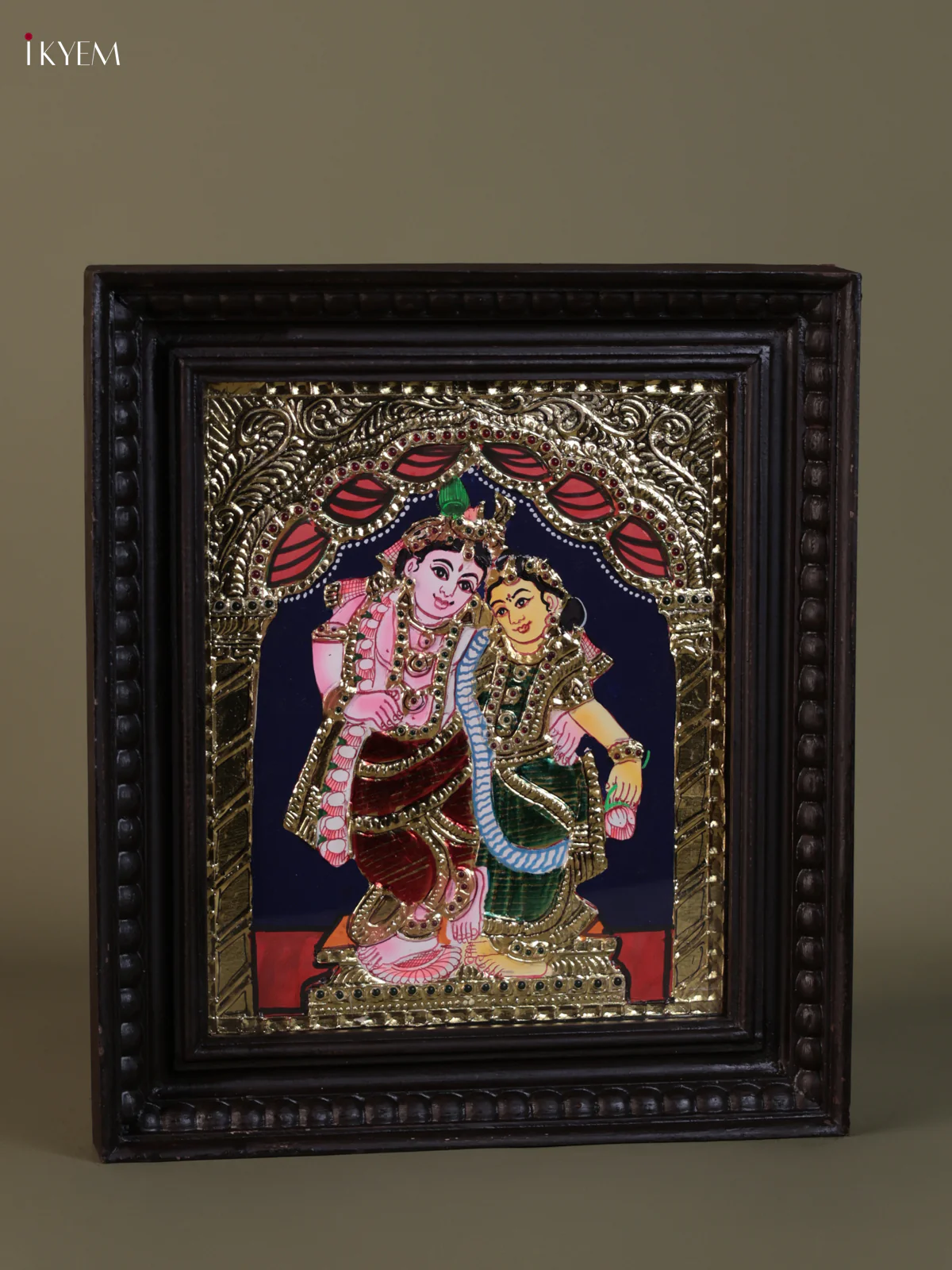 Krishna Rukmini Tanjore painting (15*13) - KEB1262 - Image 2