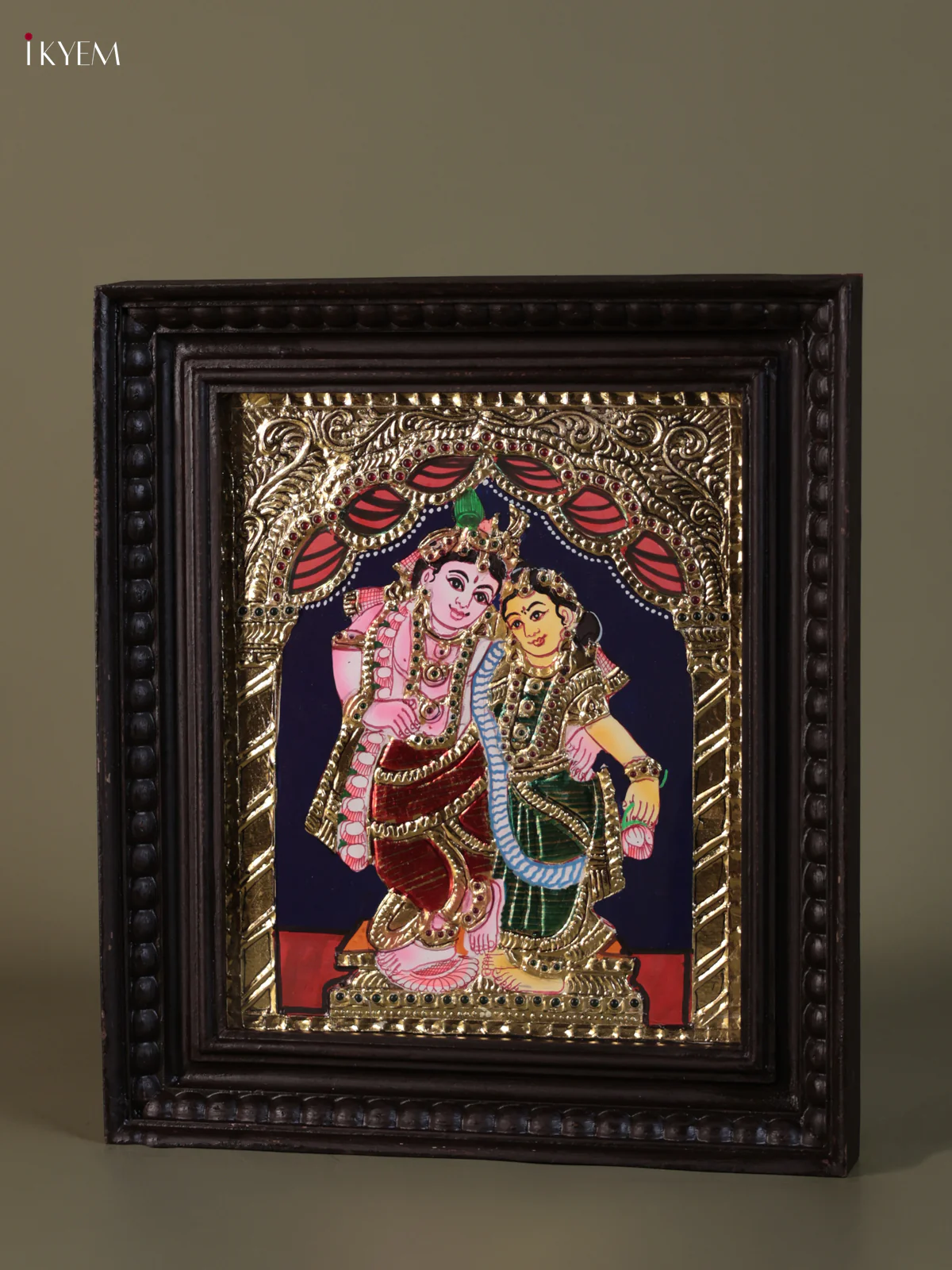 Krishna Rukmini Tanjore painting (15*13) - KEB1262 - Image 3