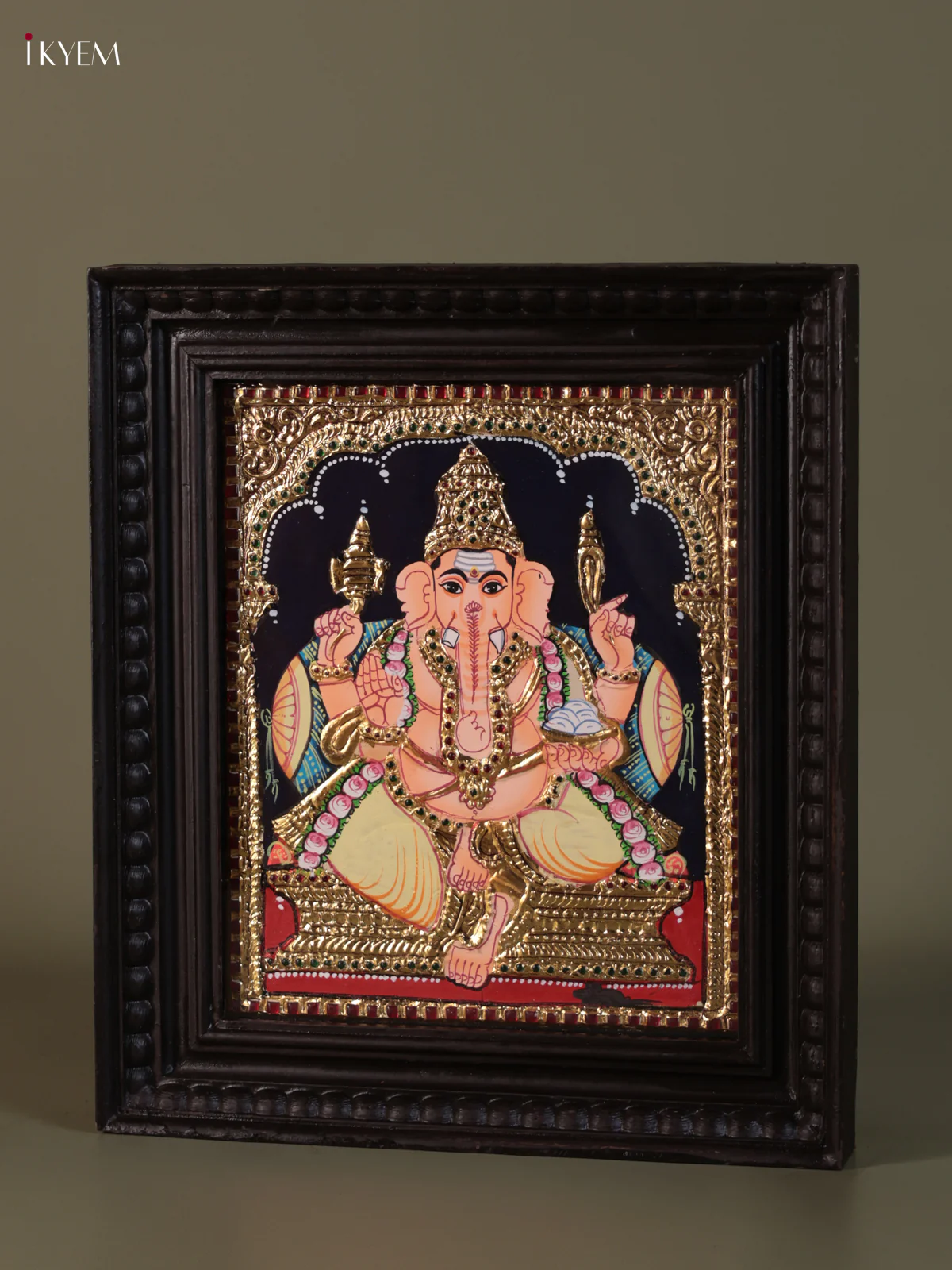 Ganesha Tanjore painting (15*13) - KEB1266 - Image 3