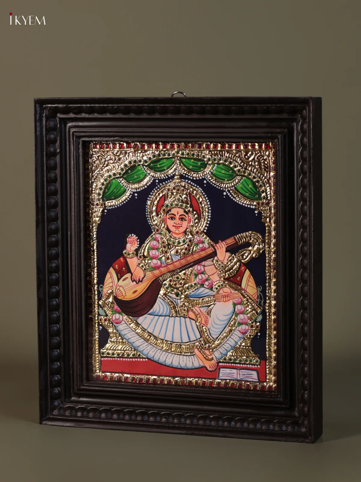Saraswathi Tanjore painting (15*13) - KEB1282 - Image 3