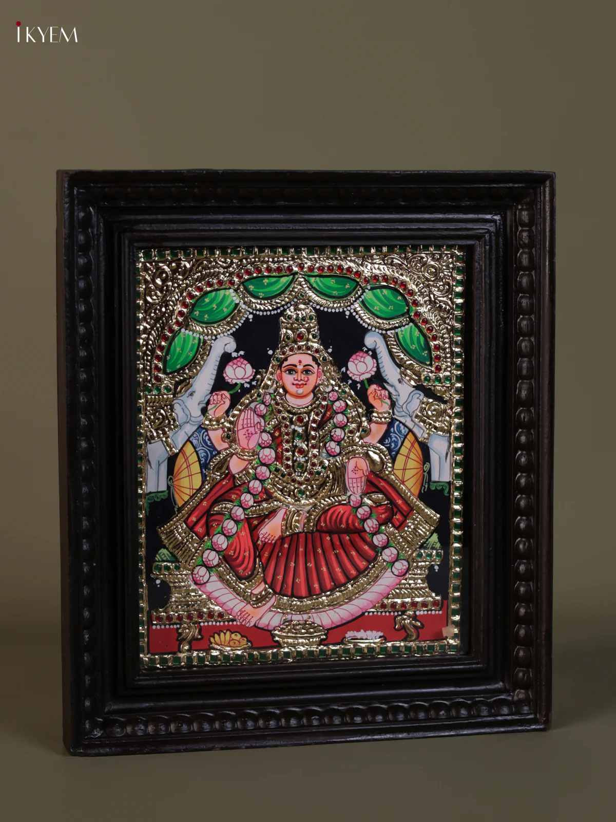 Gaja Lakshmi Tanjore painting (15*13) - KEB1284 - Image 2