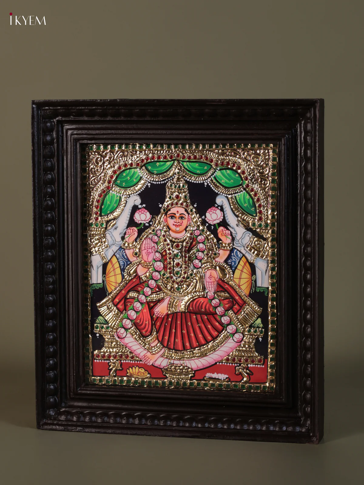 Gaja Lakshmi Tanjore painting (15*13) - KEB1284 - Image 3