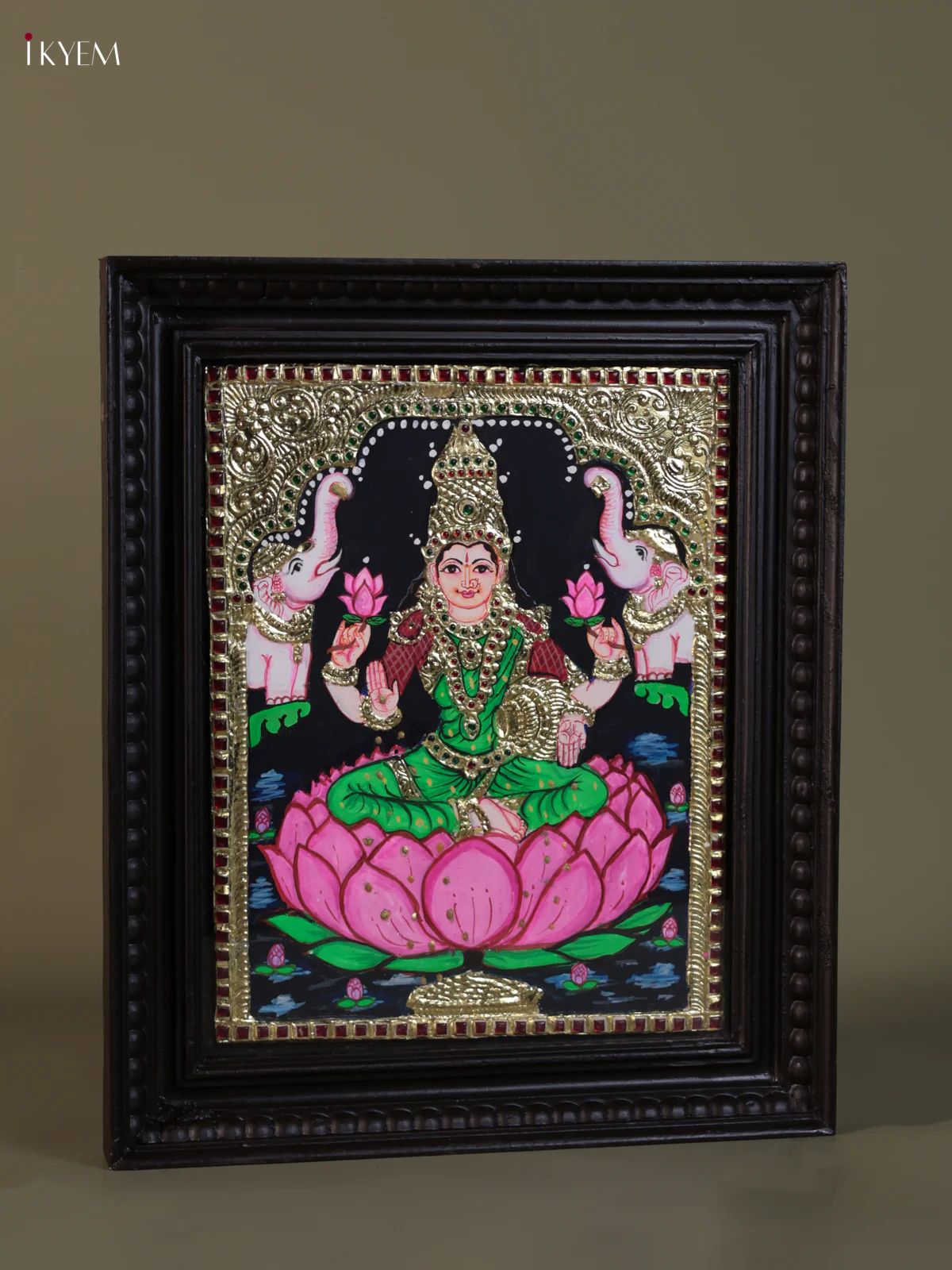 Gaja Lakshmi Tanjore painting (18*15) - KEB1292 - Image 2