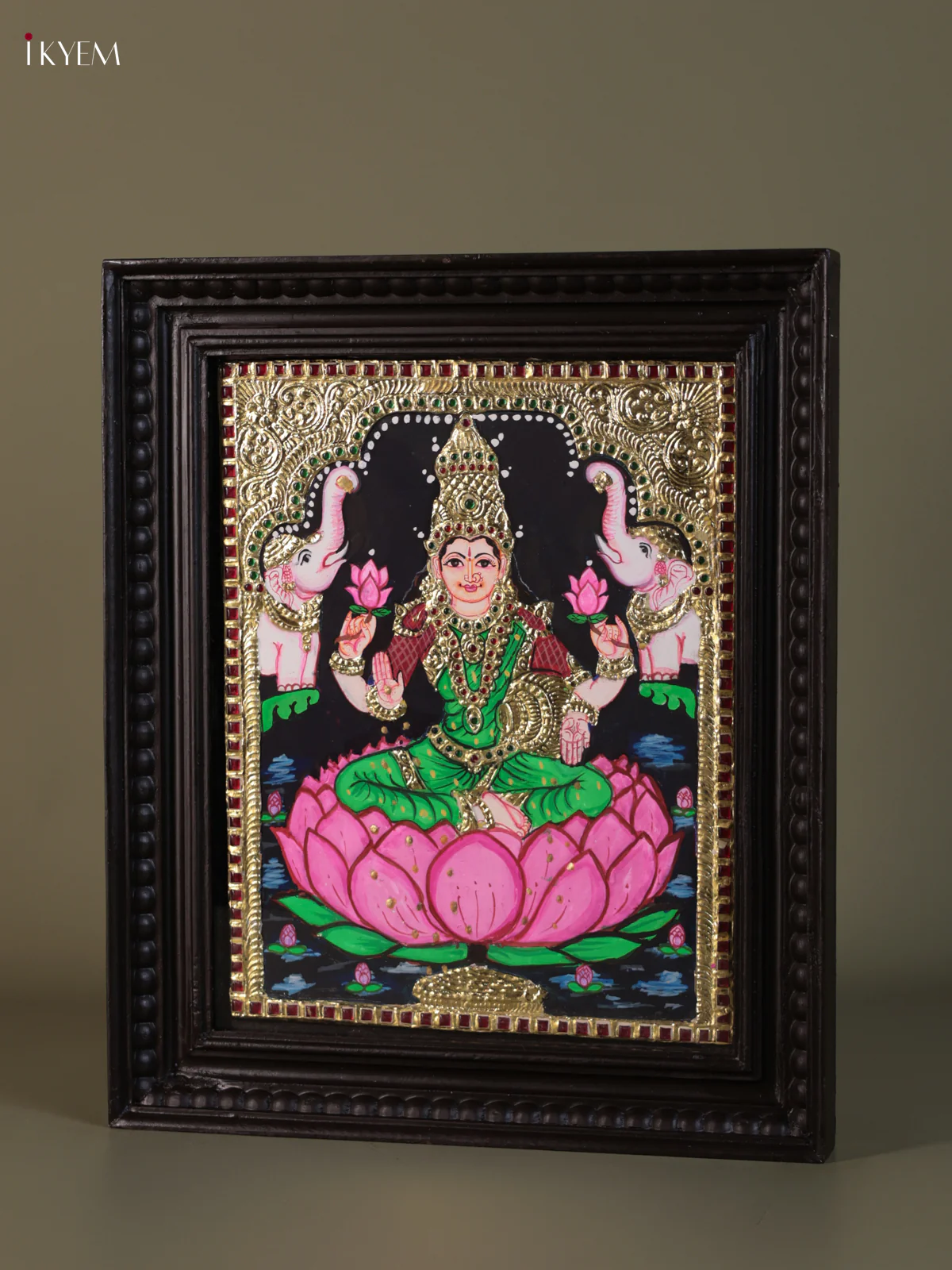 Gaja Lakshmi Tanjore painting (18*15) - KEB1292 - Image 3