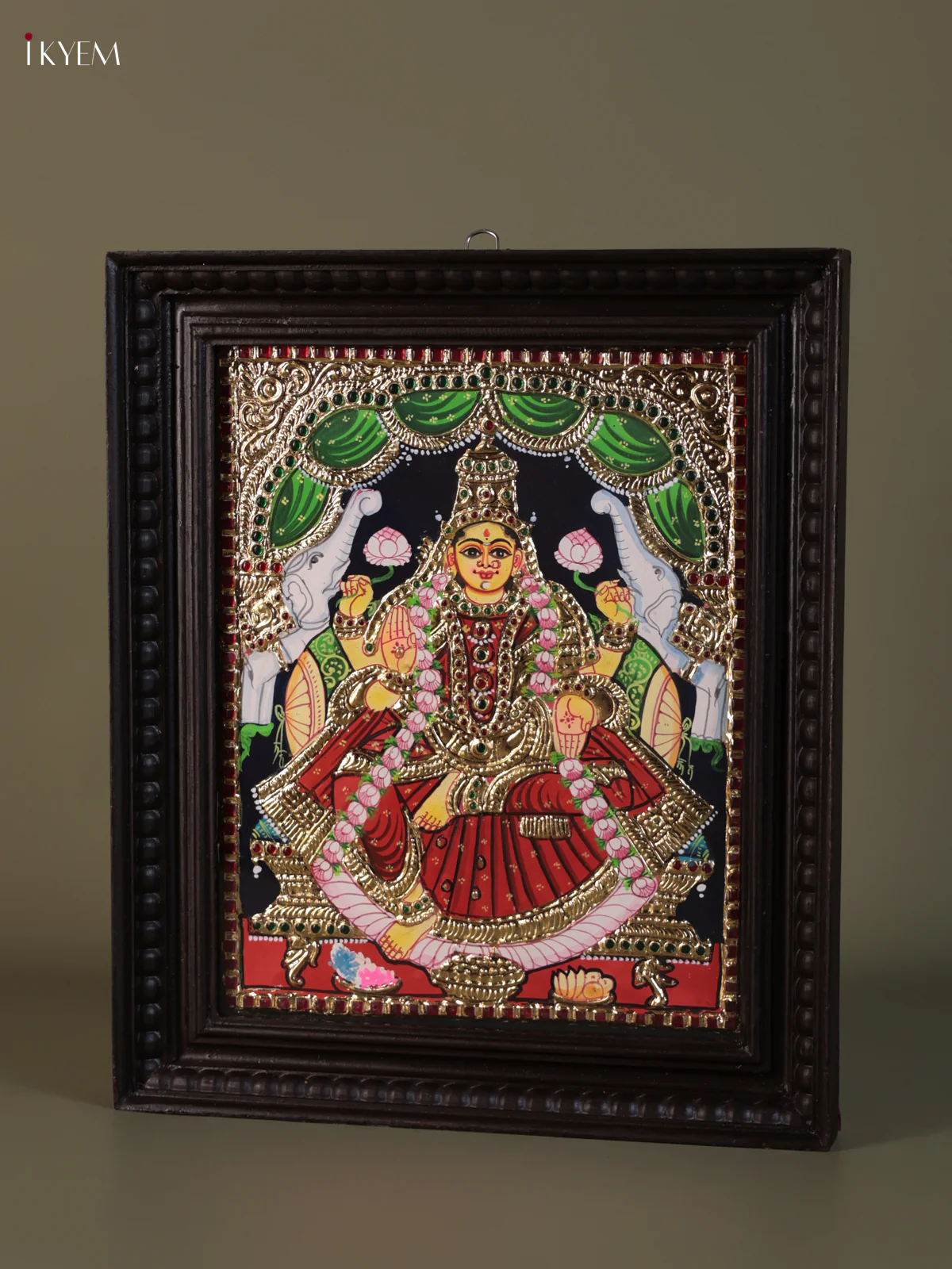 Gaja Lakshmi Tanjore painting (18*15) - KEB1293 - Image 3