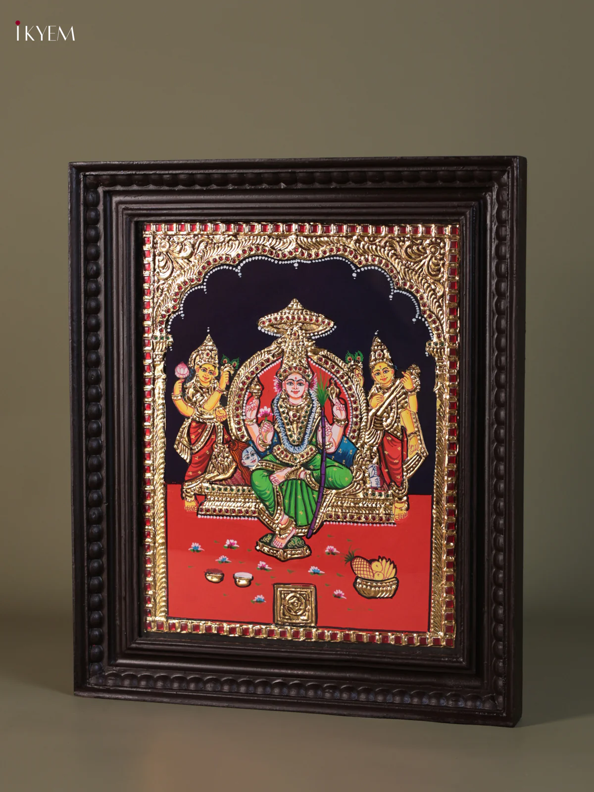 Lalithambikai Tanjore painting (18*15) - KEB1325 - Image 3