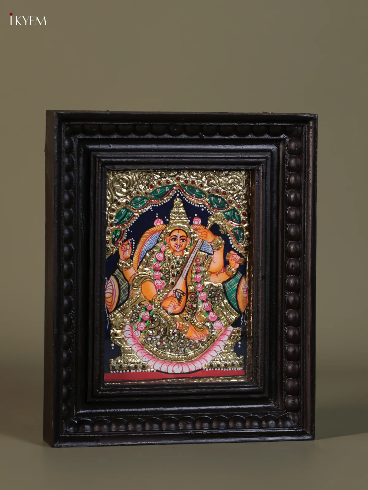 Saraswathi Tanjore painting  (11*10) - KEB1339 - Image 2