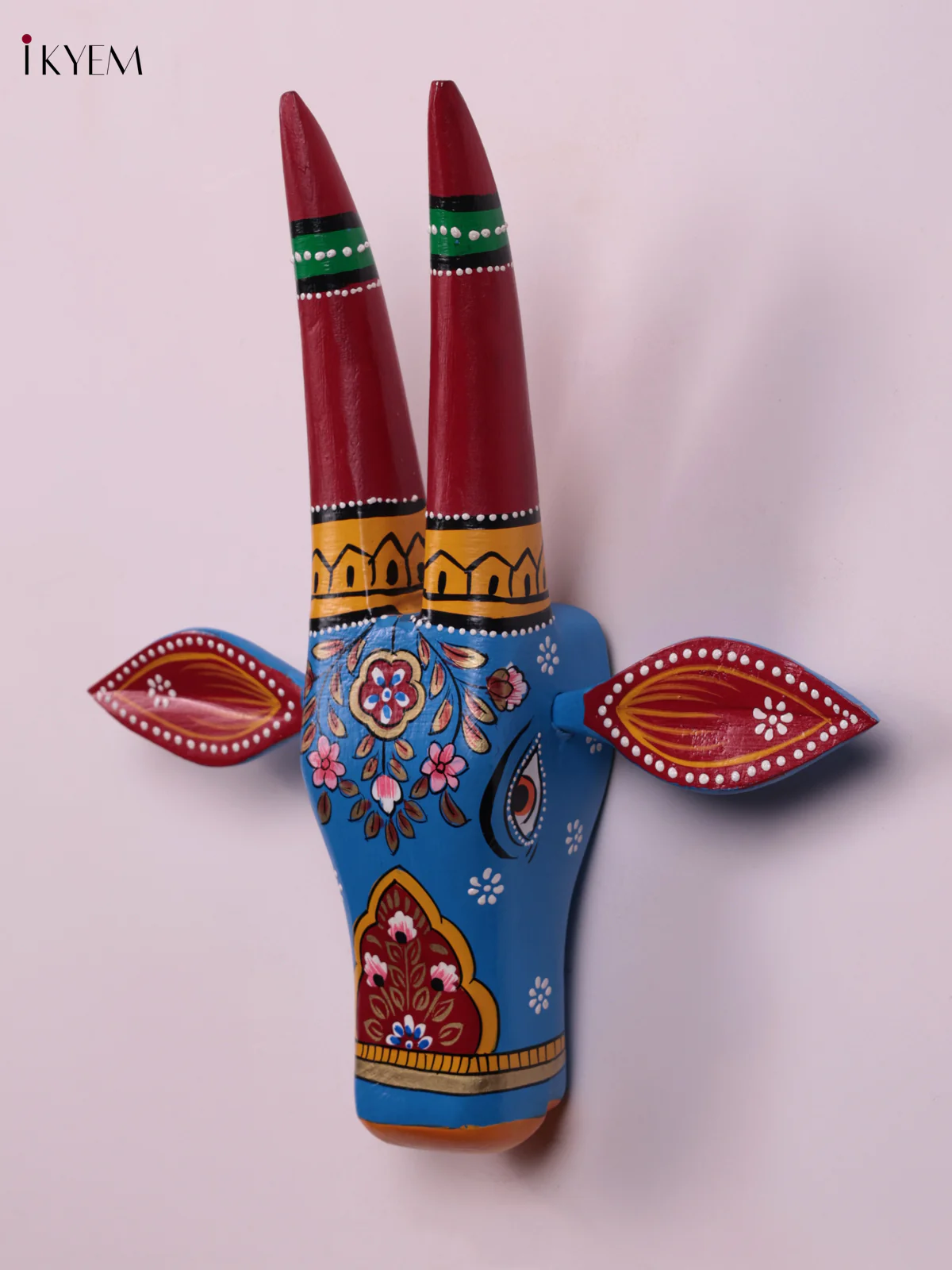 Hand Painted Cow Head - Blue - KEB1418