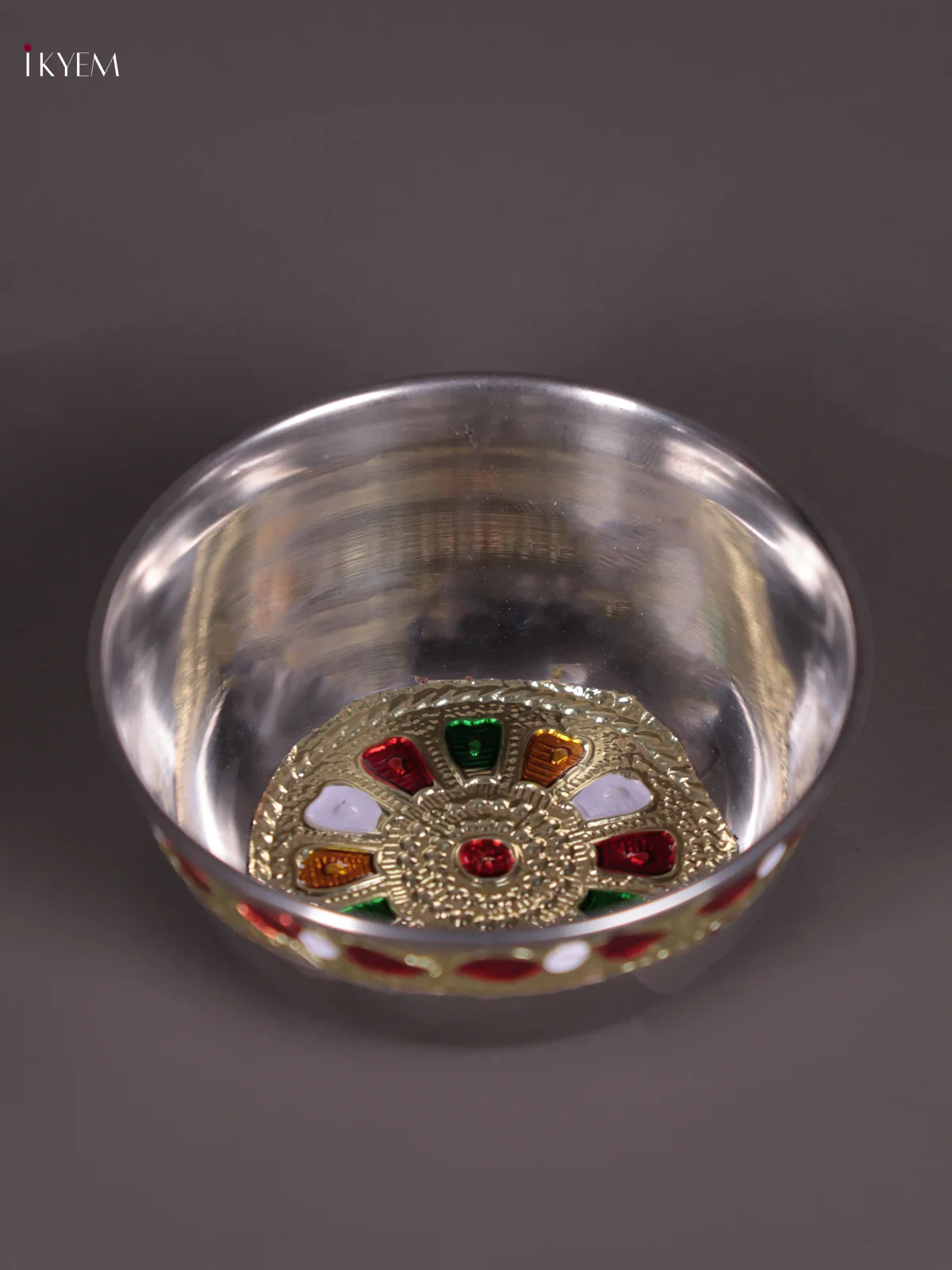 White Meenakari Katori - (3×3) Inches - KEB18001