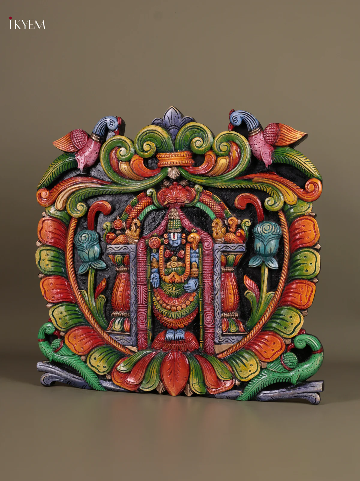 Wooden Hand Carved Painted - Balaji panel - (24×24) - KEB23004 - Image 4