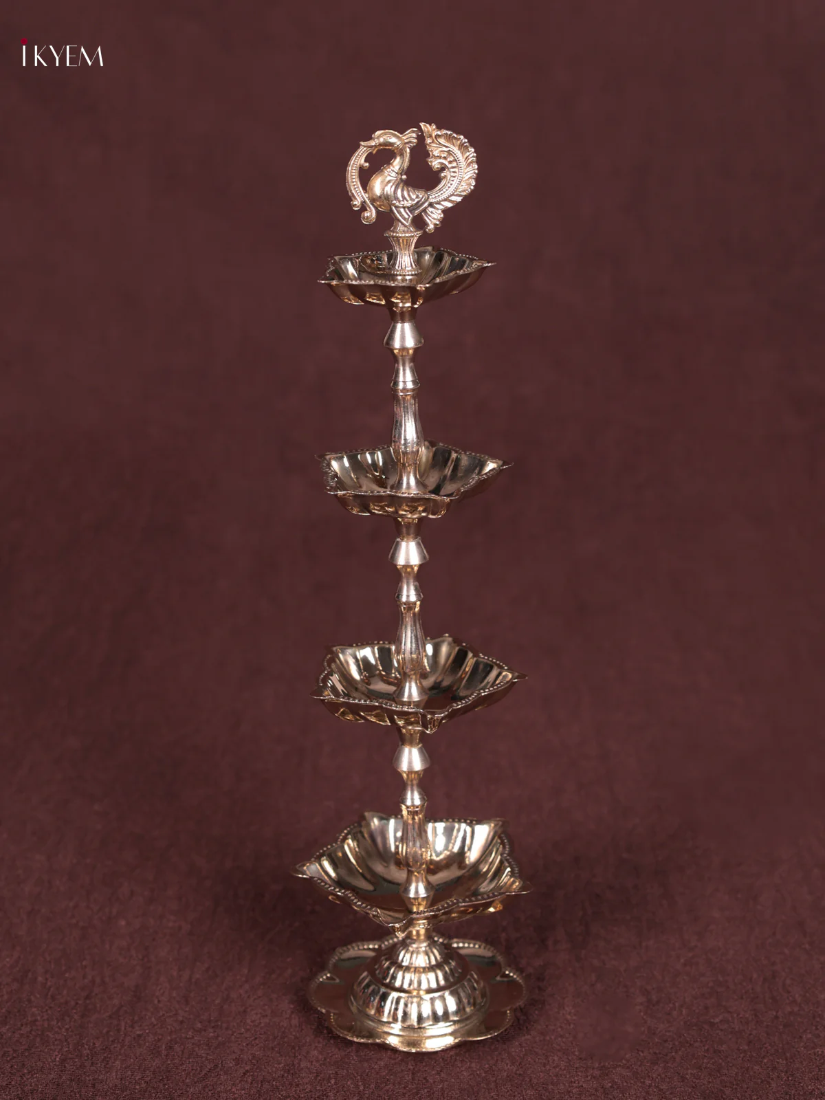 Brass Four Step Diya Annam - KEB23035 - Image 4