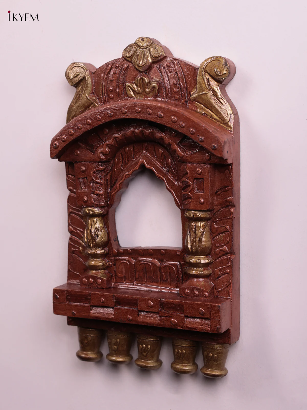 Hand Painted Wooden Jharokha- Copper - 10 Inch - KEB23042 - Image 2