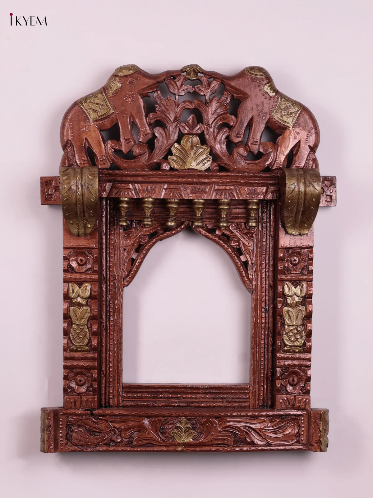 Wooden Hand Painted Jharokha elephant - Big - KEB23047