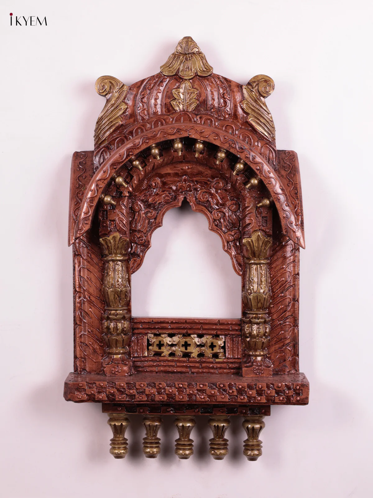 Wooden Hand Painted Jharokha - Big - KEB23048