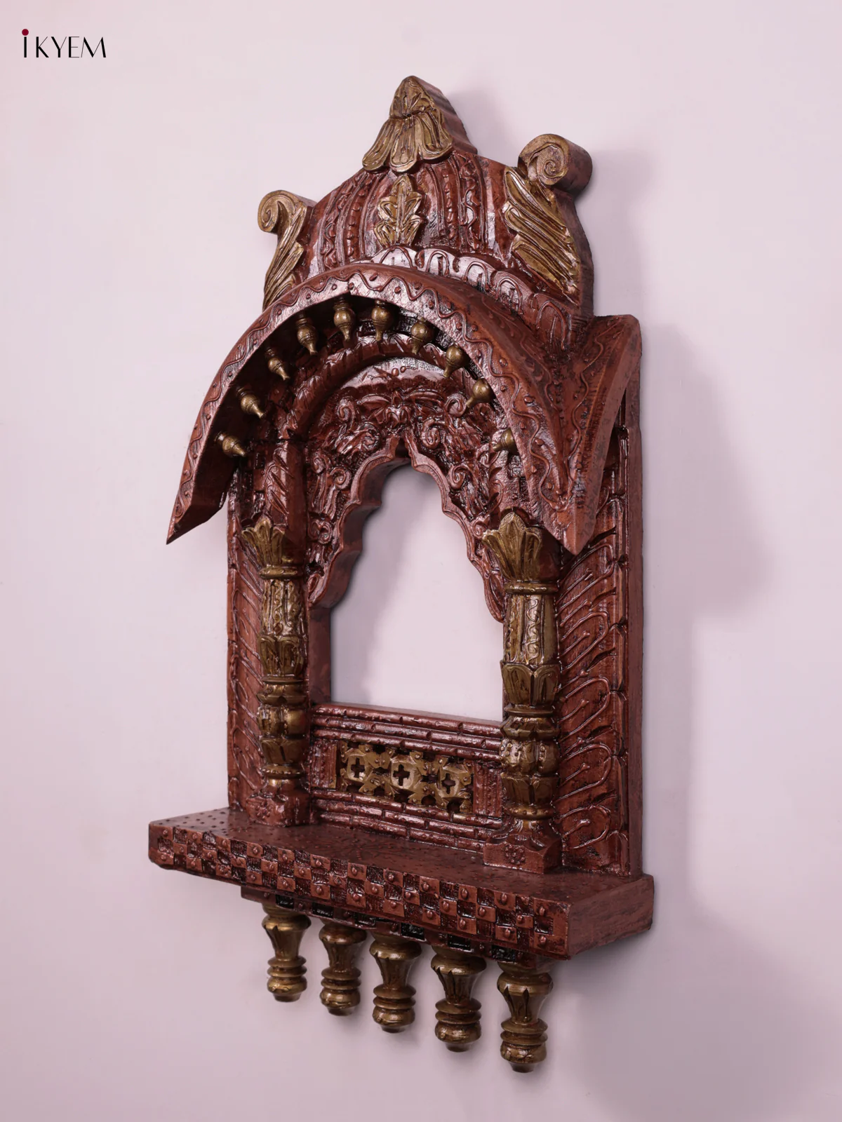 Wooden Hand Painted Jharokha - Big - KEB23048 - Image 2