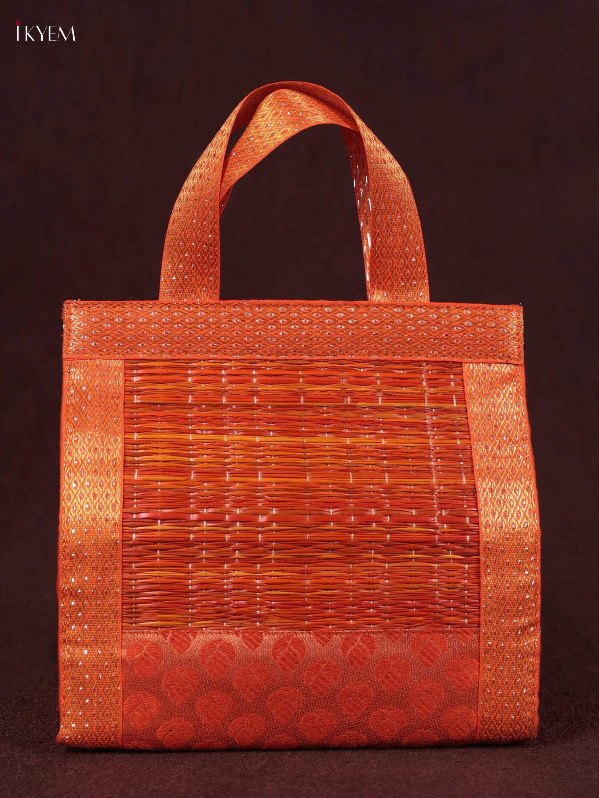 Korai Handbag - Raw Silk - Orange - (6×6) - KEB24010