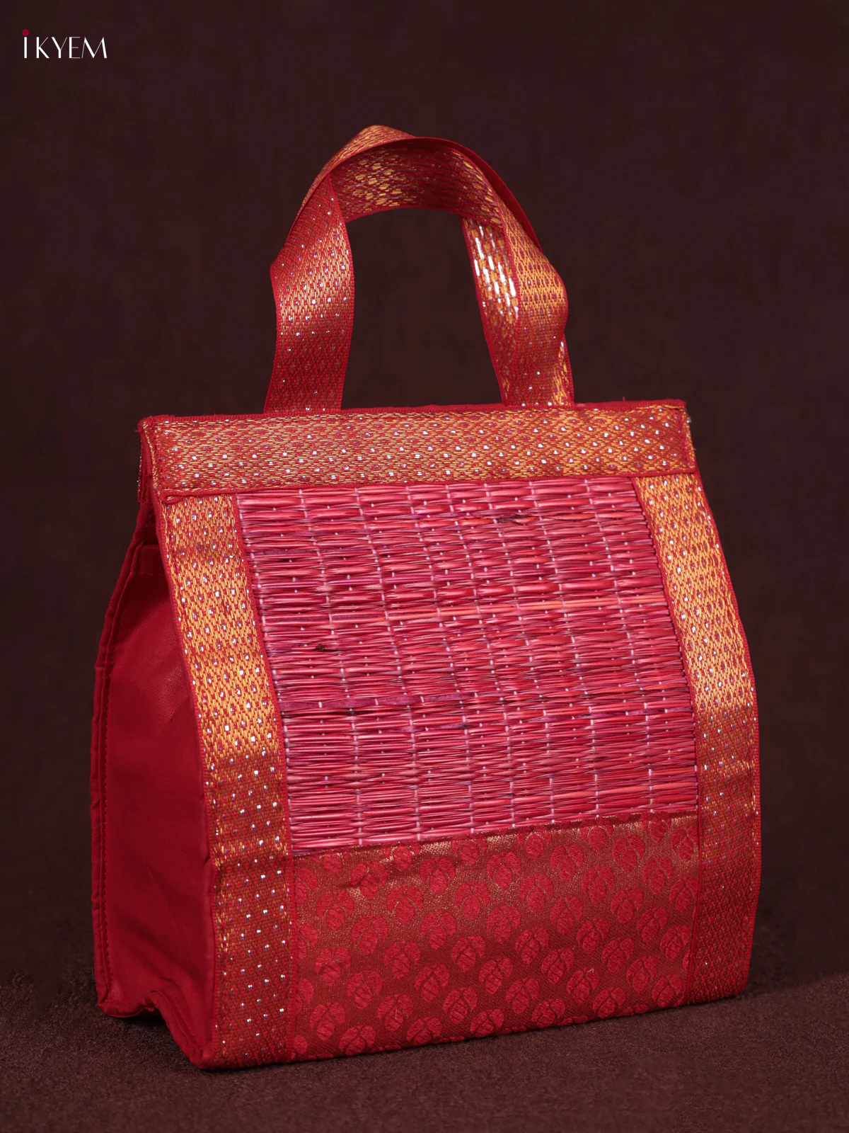 Korai Handbag - Raw Silk - Red - (8×8) - KEB24011 - Image 2