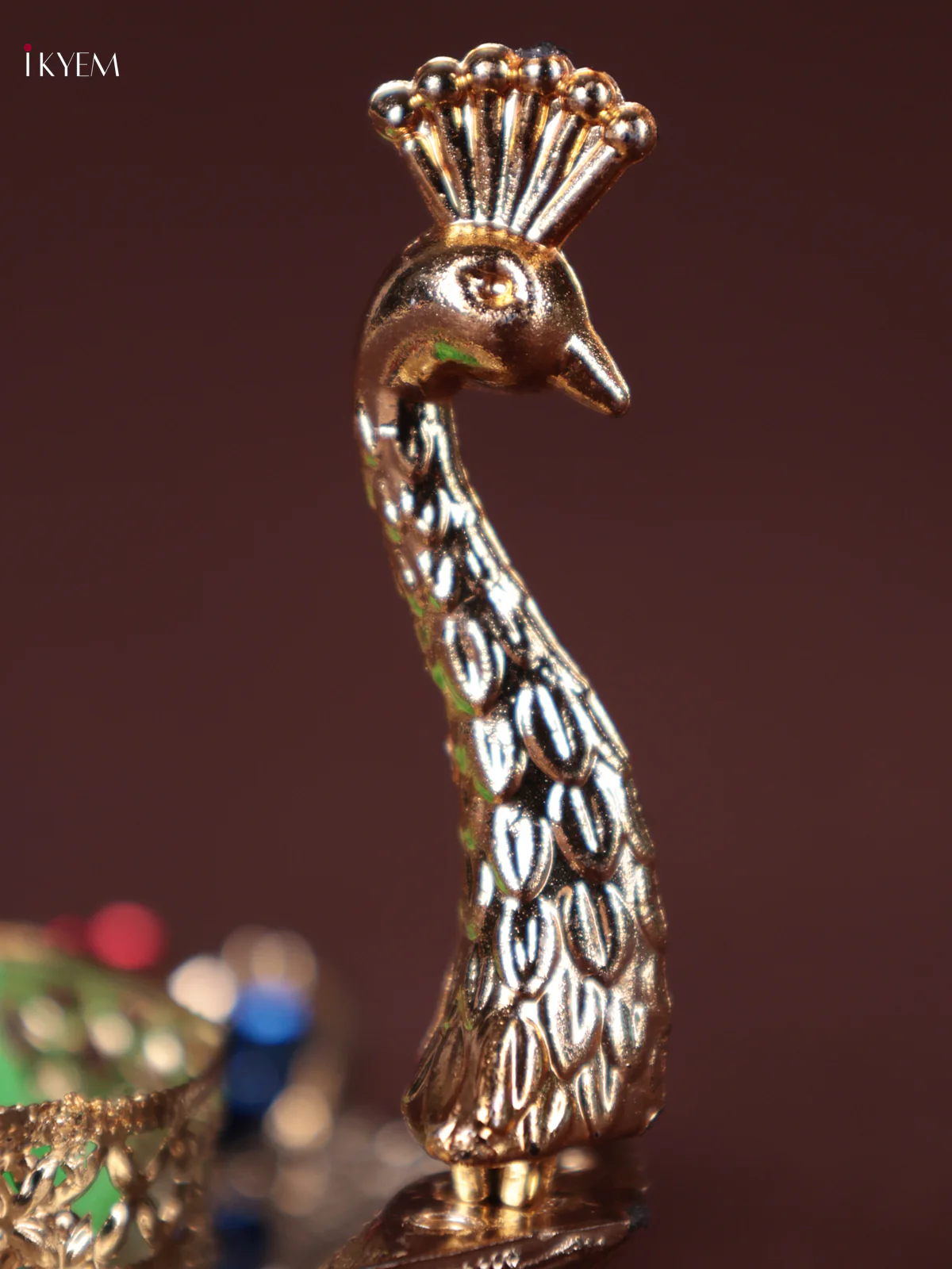Peacock Meenakari Candle Holder - Image 4