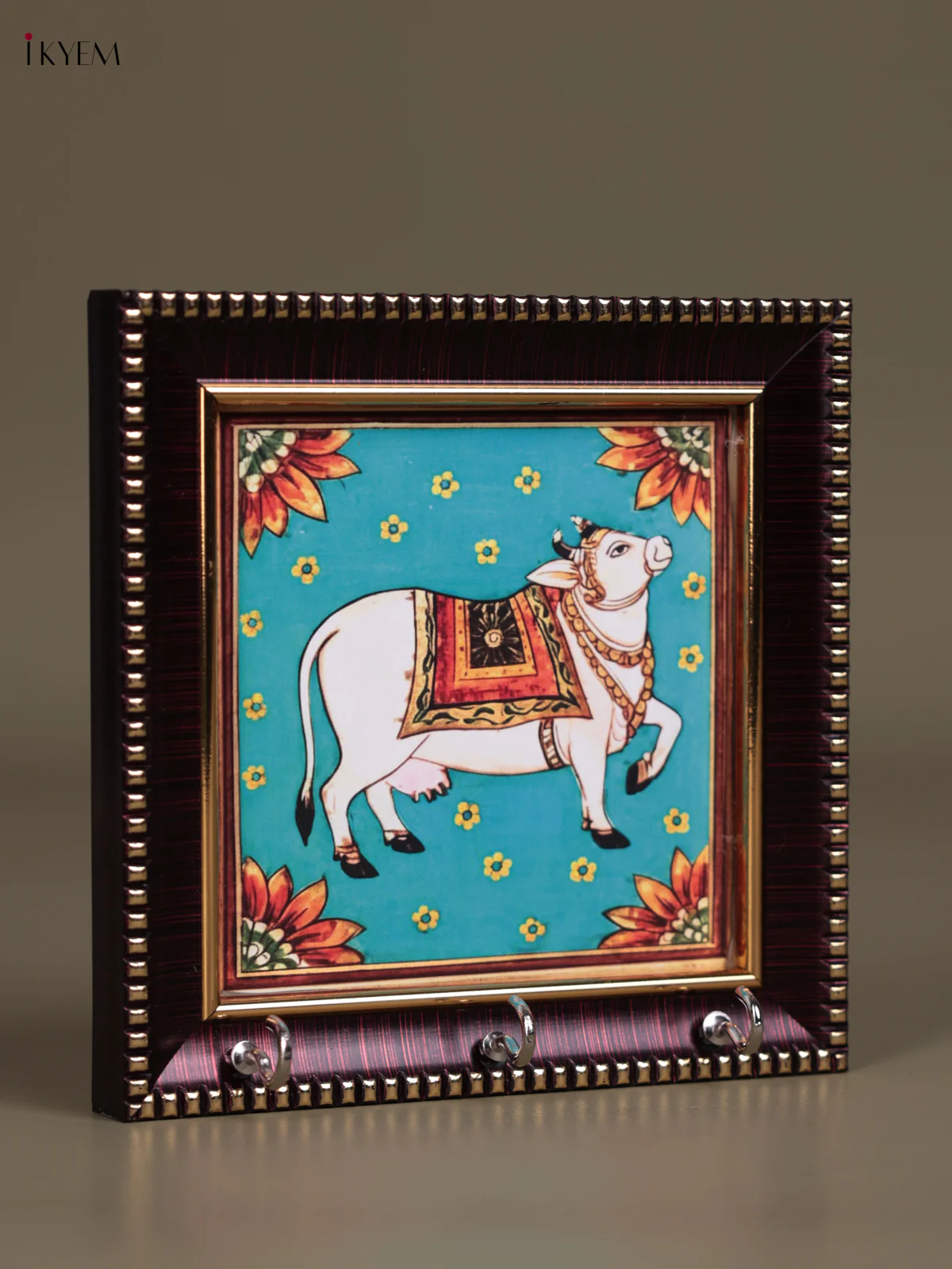 Digital Printed Photoframe /Key Hangers - Cow- Sky Blue - Image 3