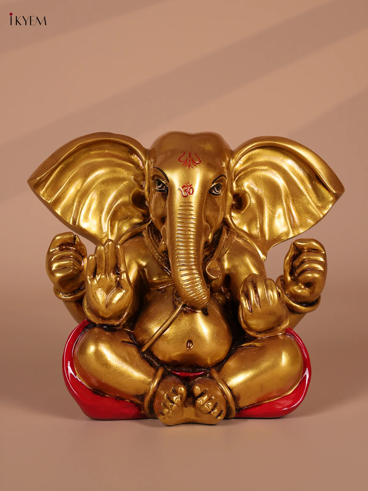 Handicrafts Resin Sitting Lord Ganesha Gold Coating