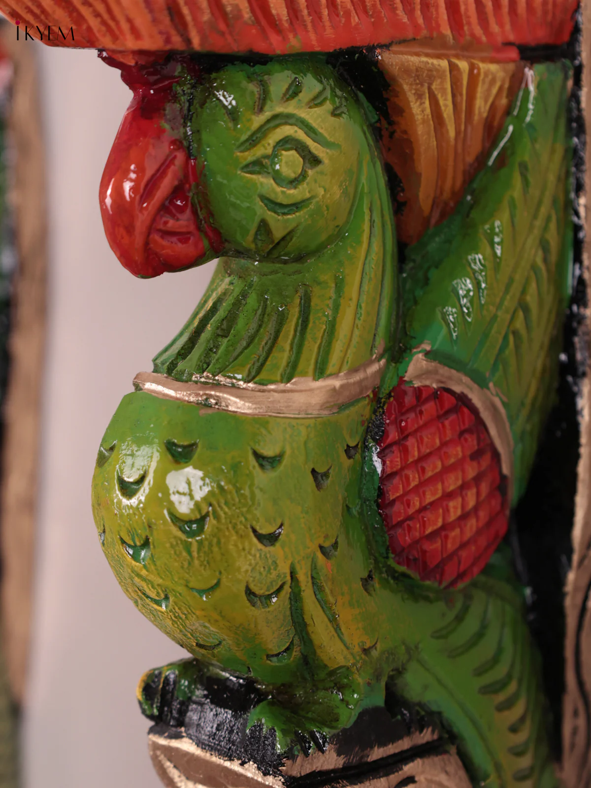 Wooden Hand Carved Painted - Parrot Wall Bracket Set OF - 2 (12×6) - KEB27021 - Image 2