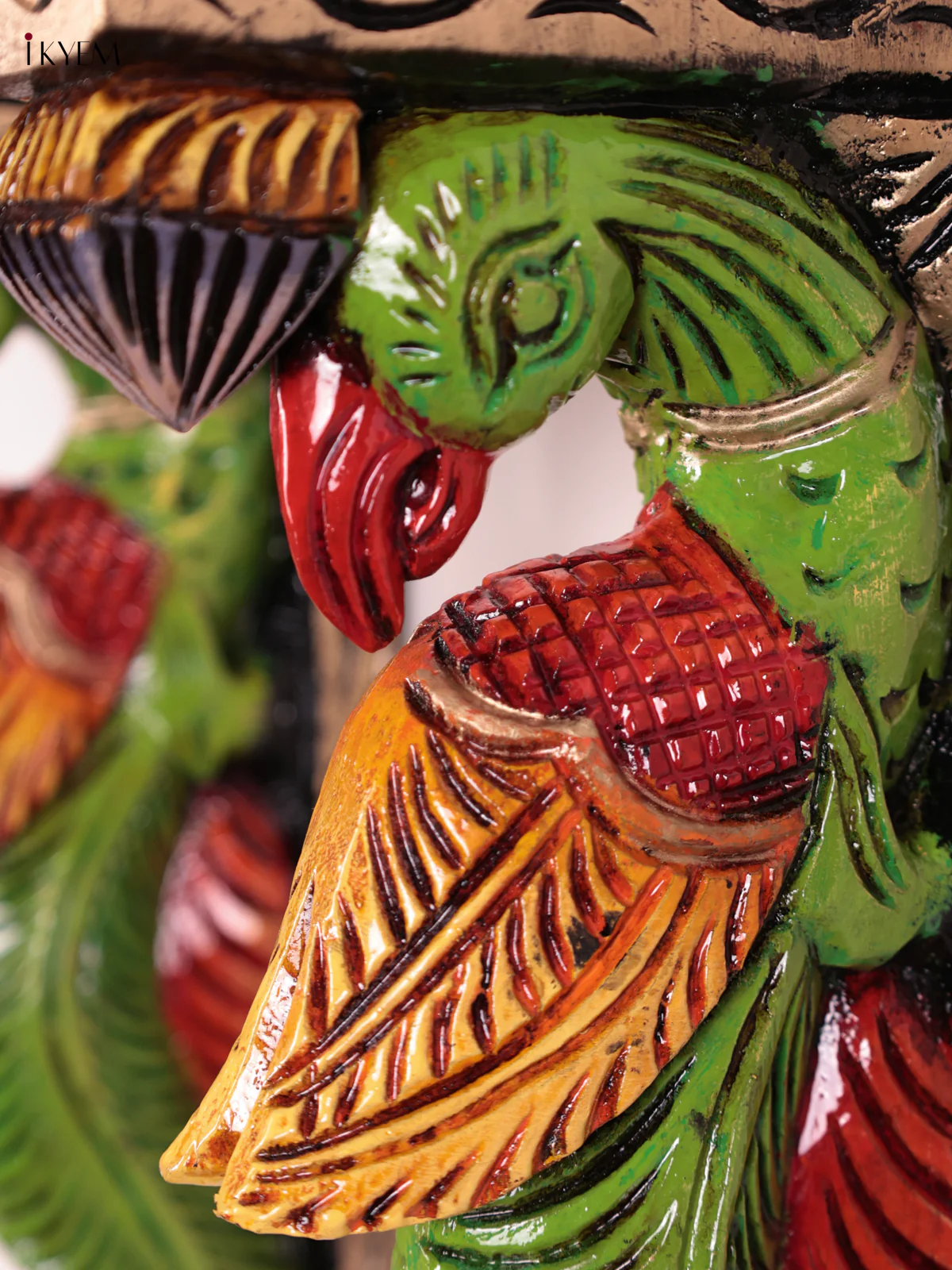 Wooden Hand Carved Painted - Parrot Wall Bracket Set OF - 2 (12×6) - KEB27034 - Image 2