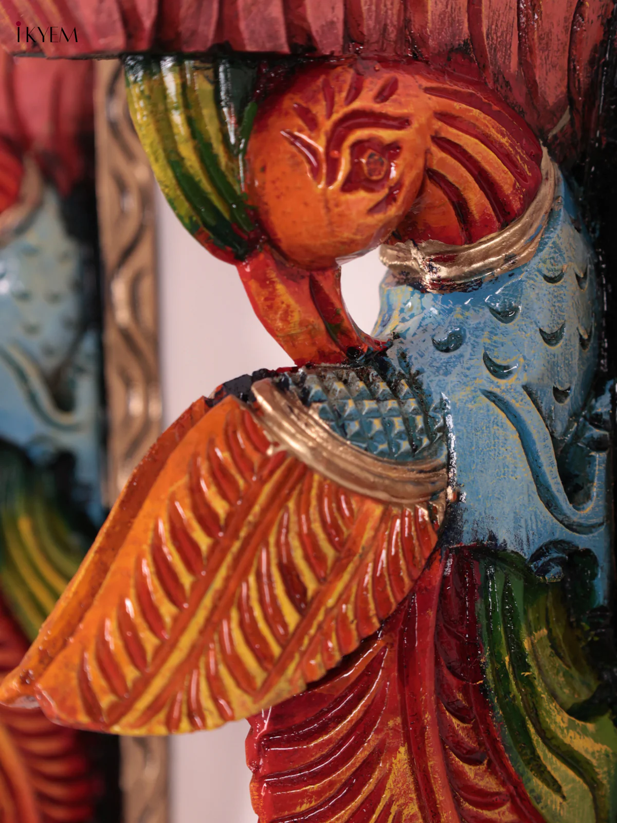 Wooden Hand Carved Painted - Parrot Wall Bracket Set OF - 2 (12×6) - KEB27044 - Image 2