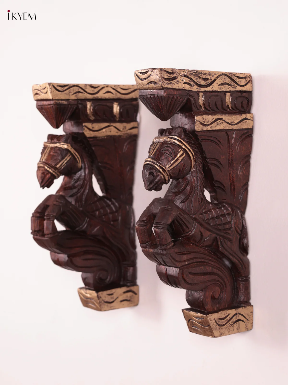 Wooden - Horse Wall Bracket - Set OF 2 - (12×6) - KEB27091 - Image 3