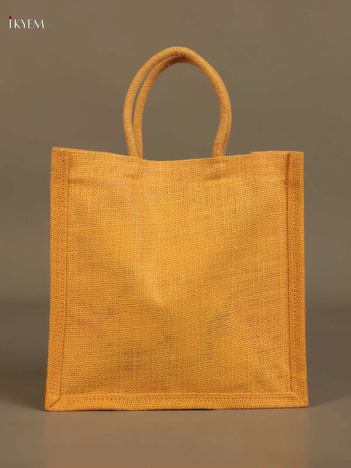 Yellow & Red Kalamkari Jute Bag with Rope Handles - KEB28004 - Image 3