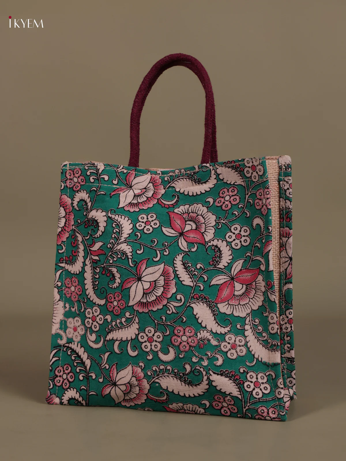 Jute Kalamkari Bag - Green - Image 3