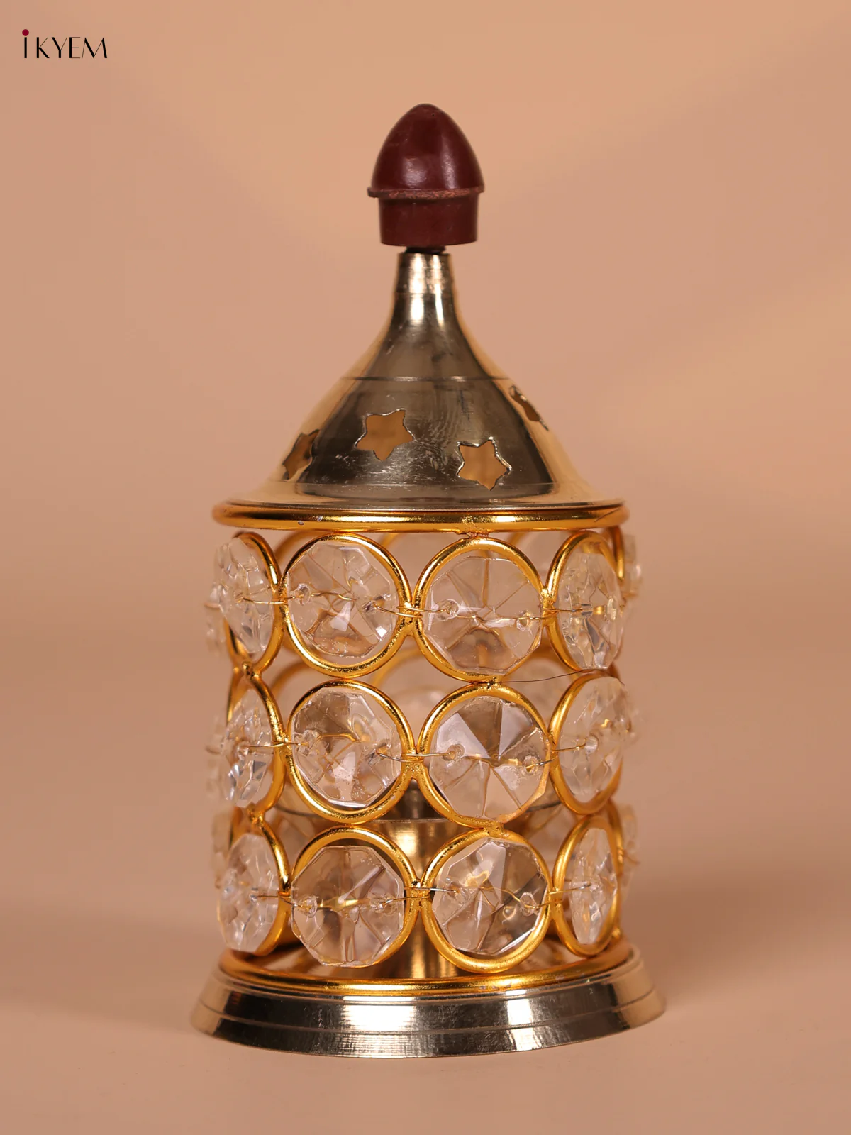 Brass Crystal Diya - 4.5 inch - Image 3